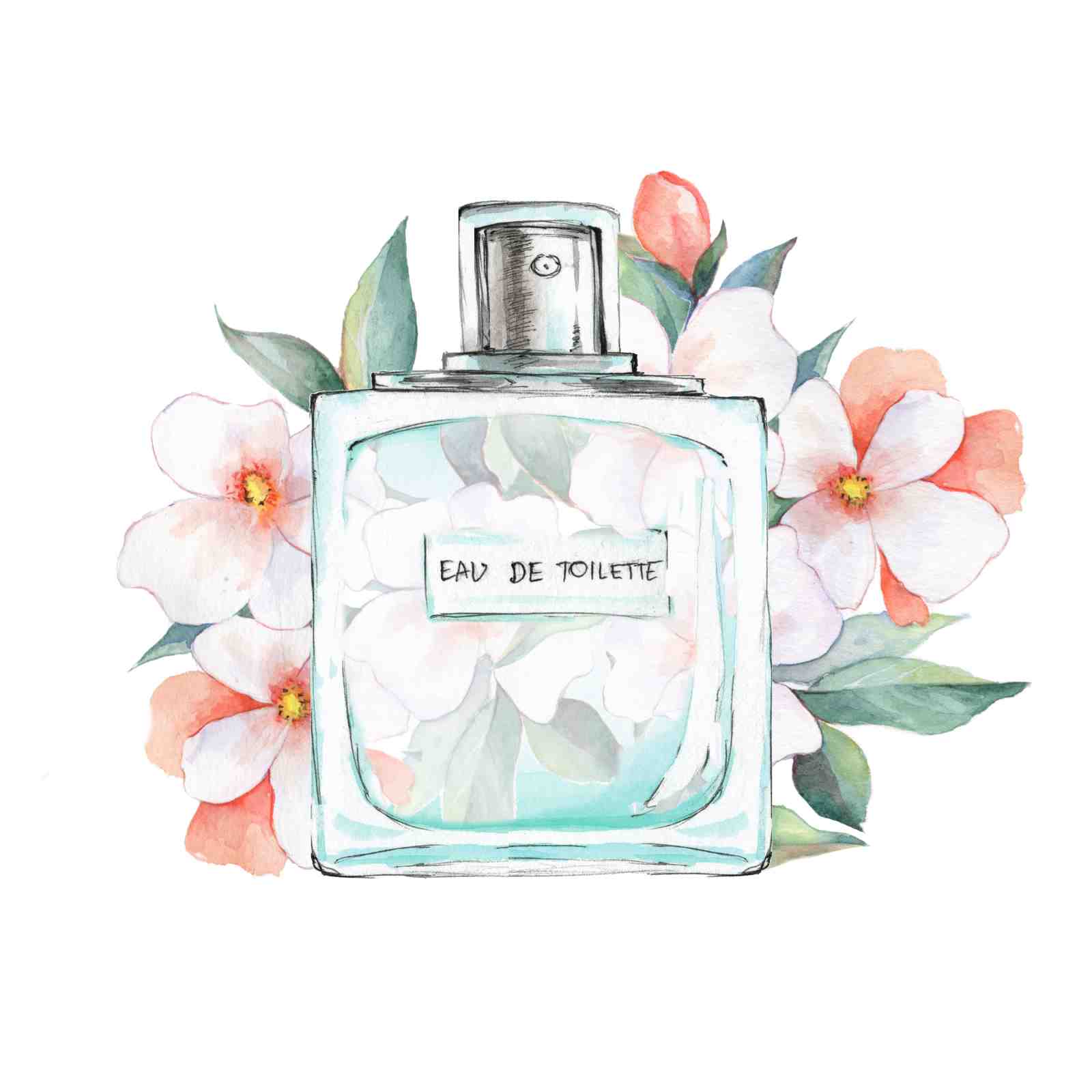 Floral Perfume Elegance Watercolor Wall Art