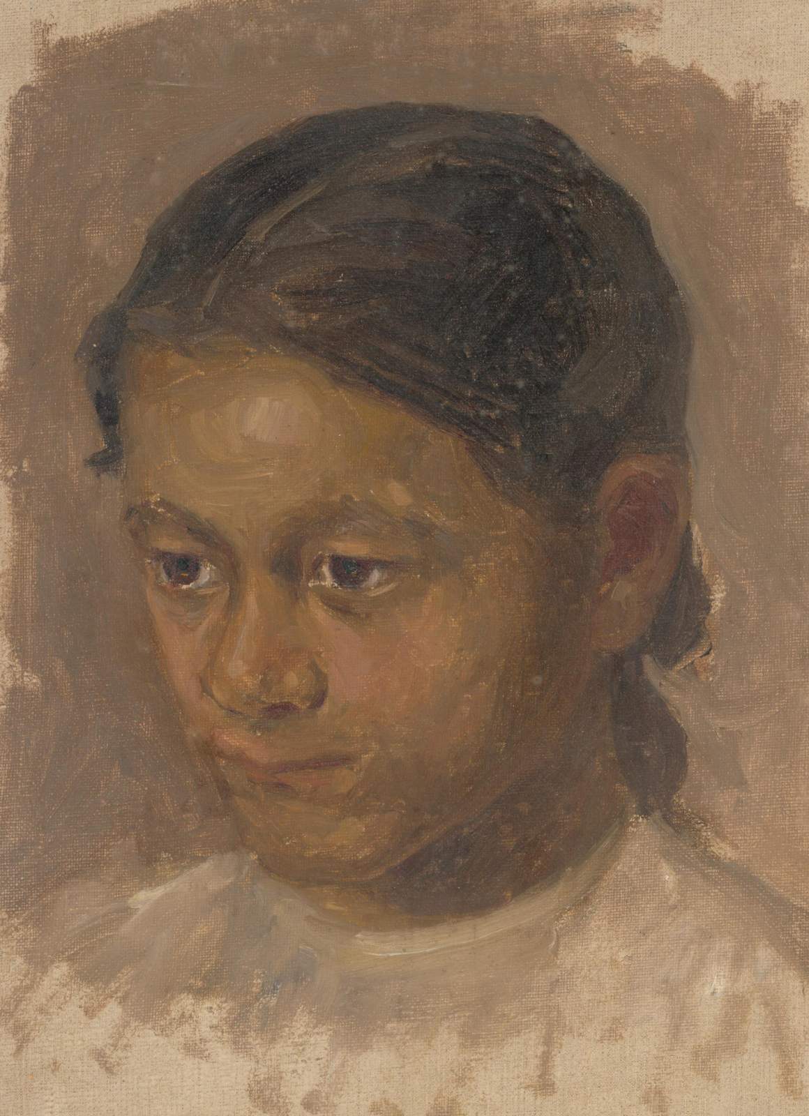 Expressive Portrait of Youthful Gaze Wall Art