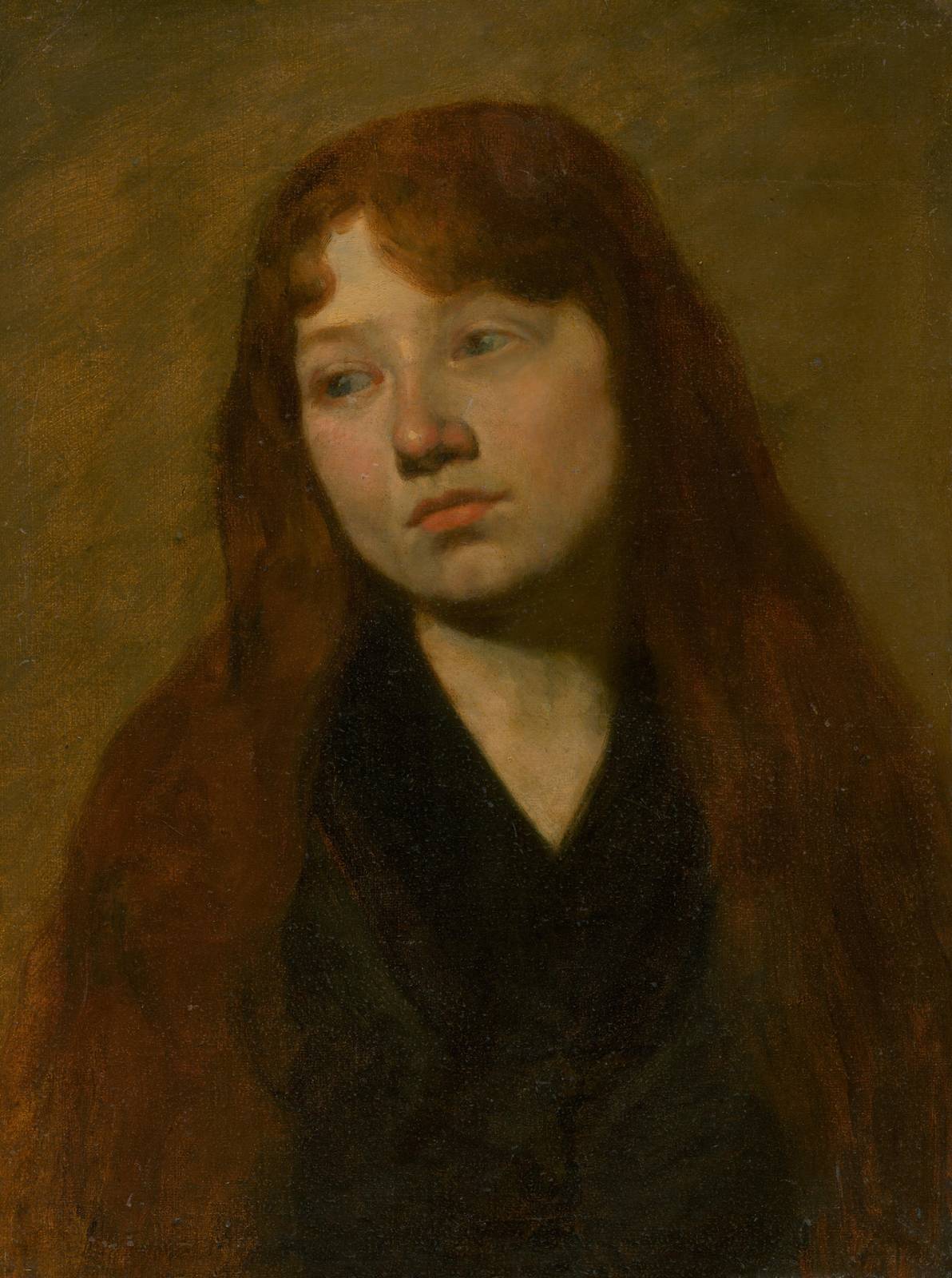 Melancholy Redhead Portrait Wall Art