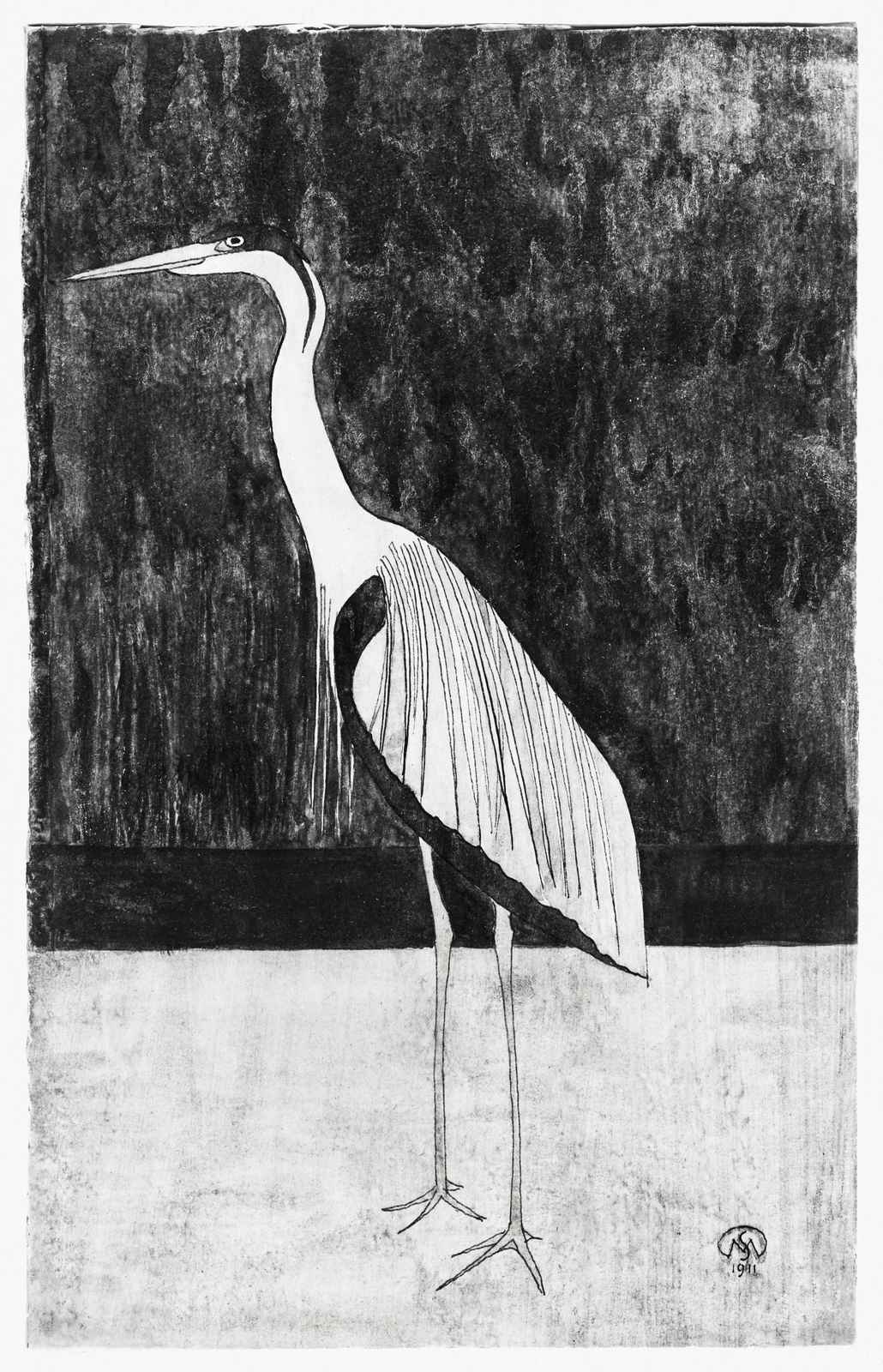 Elegant Heron Art | Vintage Bird Wall Art