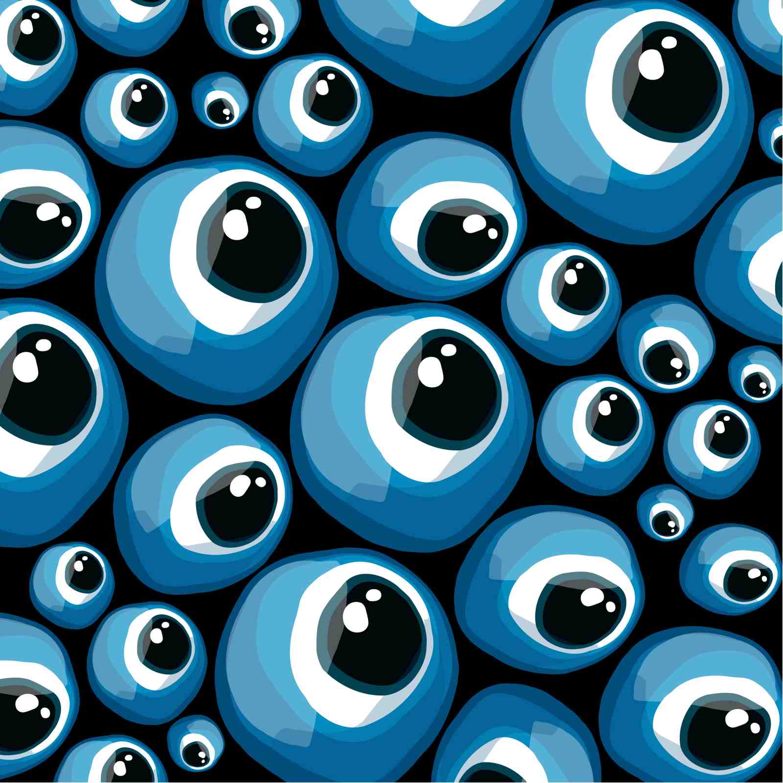 Blue Evil Eye Pattern Wall Art