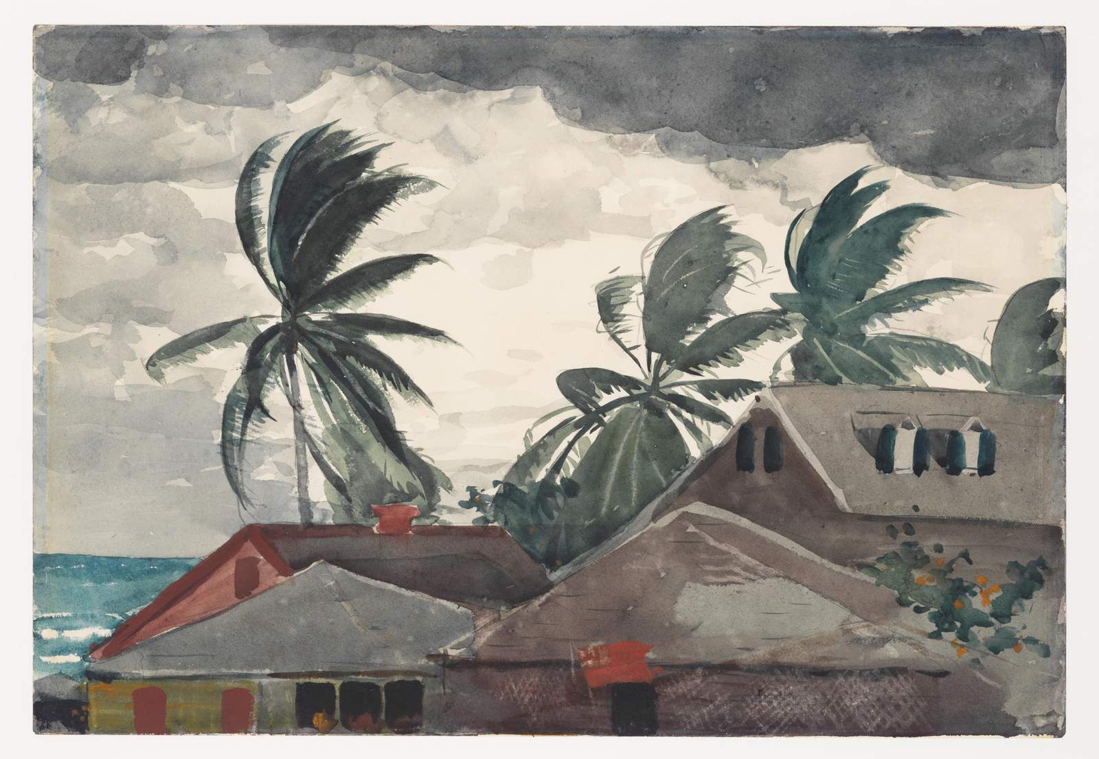 Tropical Storm Palm Trees Wall Art