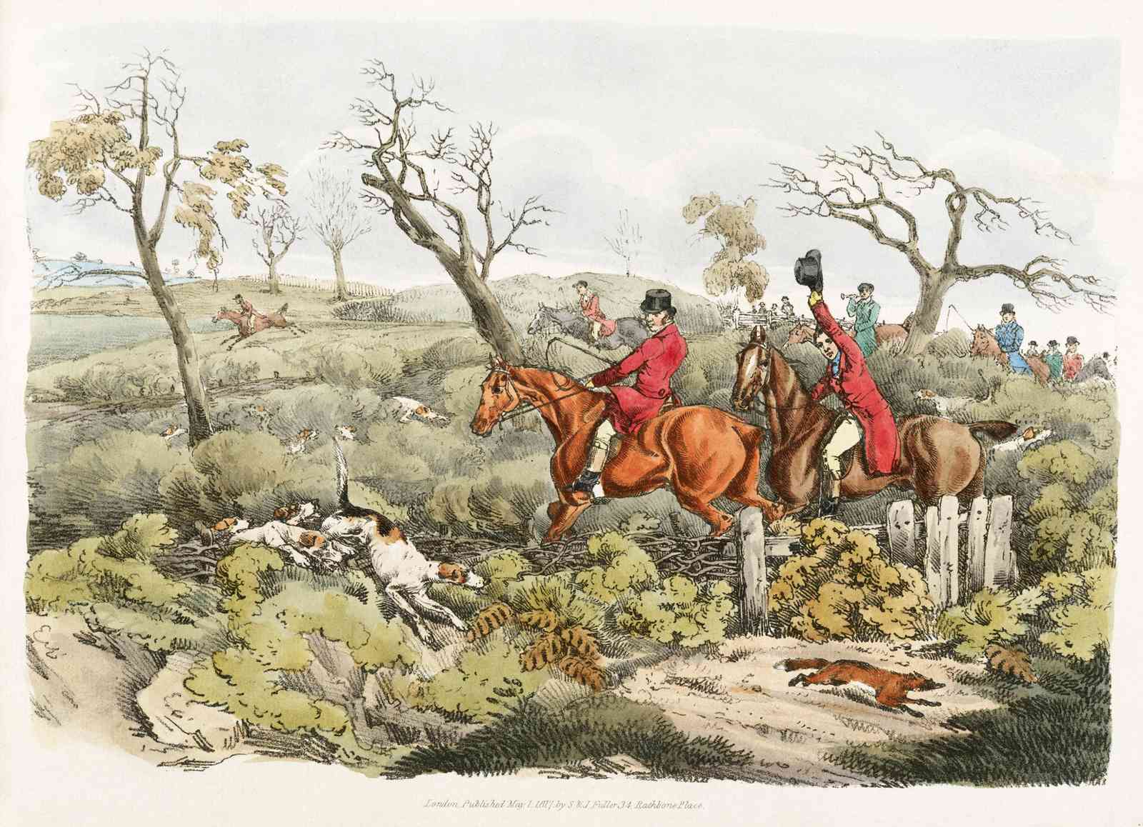 Vintage Fox Hunting Horse Art Wall Art