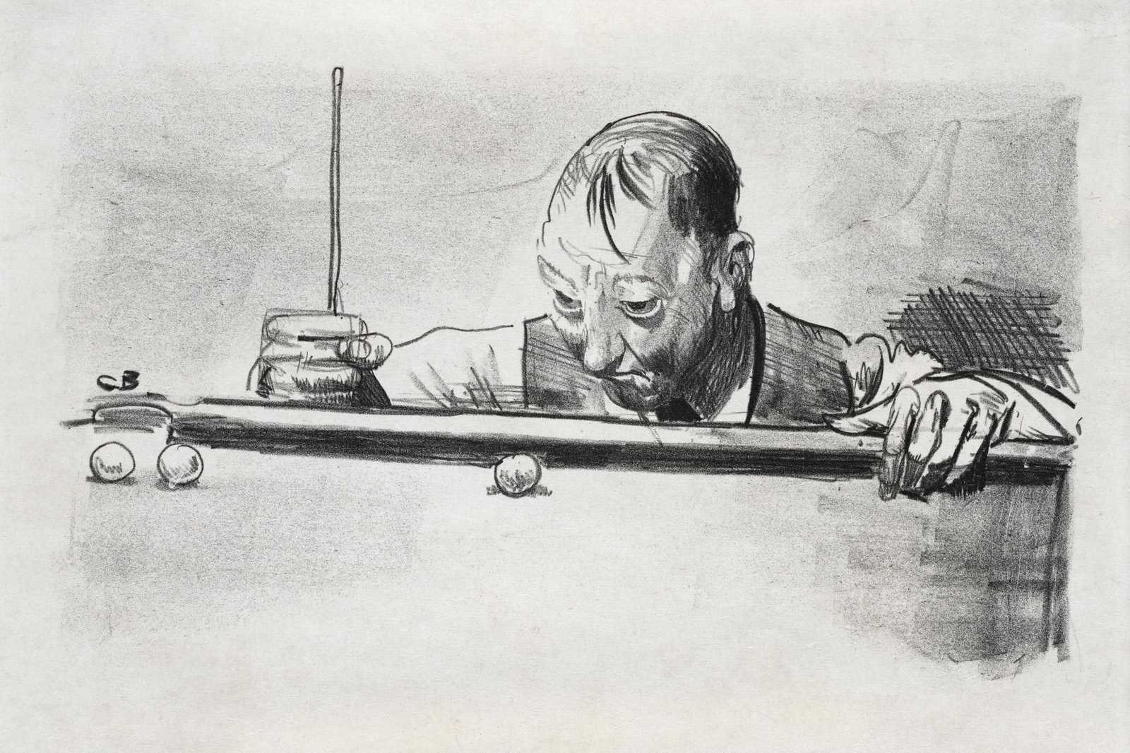 Billiard Player Focused Study Wall Art