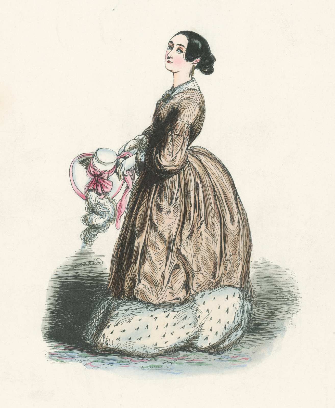 Elegant Victorian Lady with Hat Wall Art