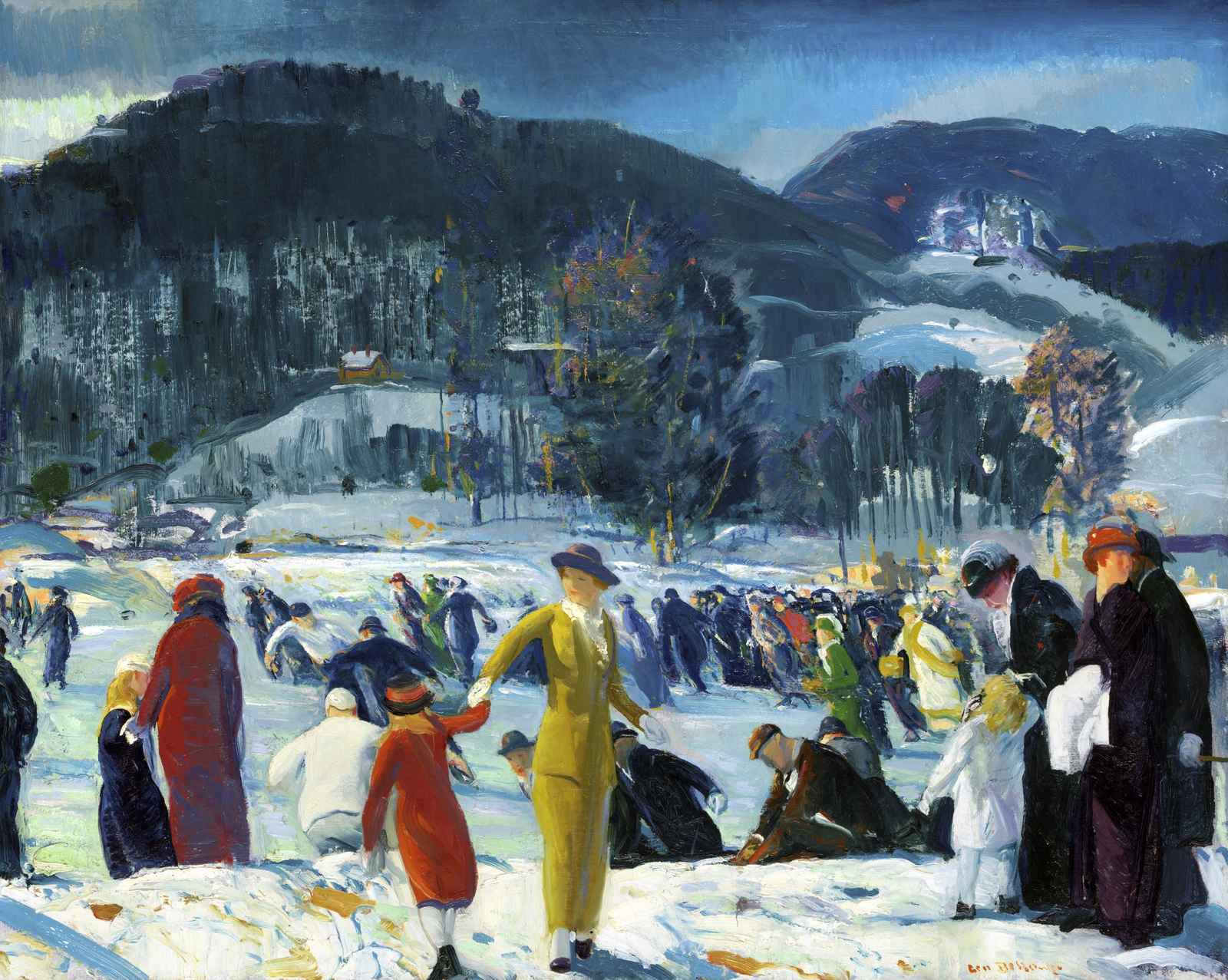 Winter Skating Scene Impressionist Wall Art