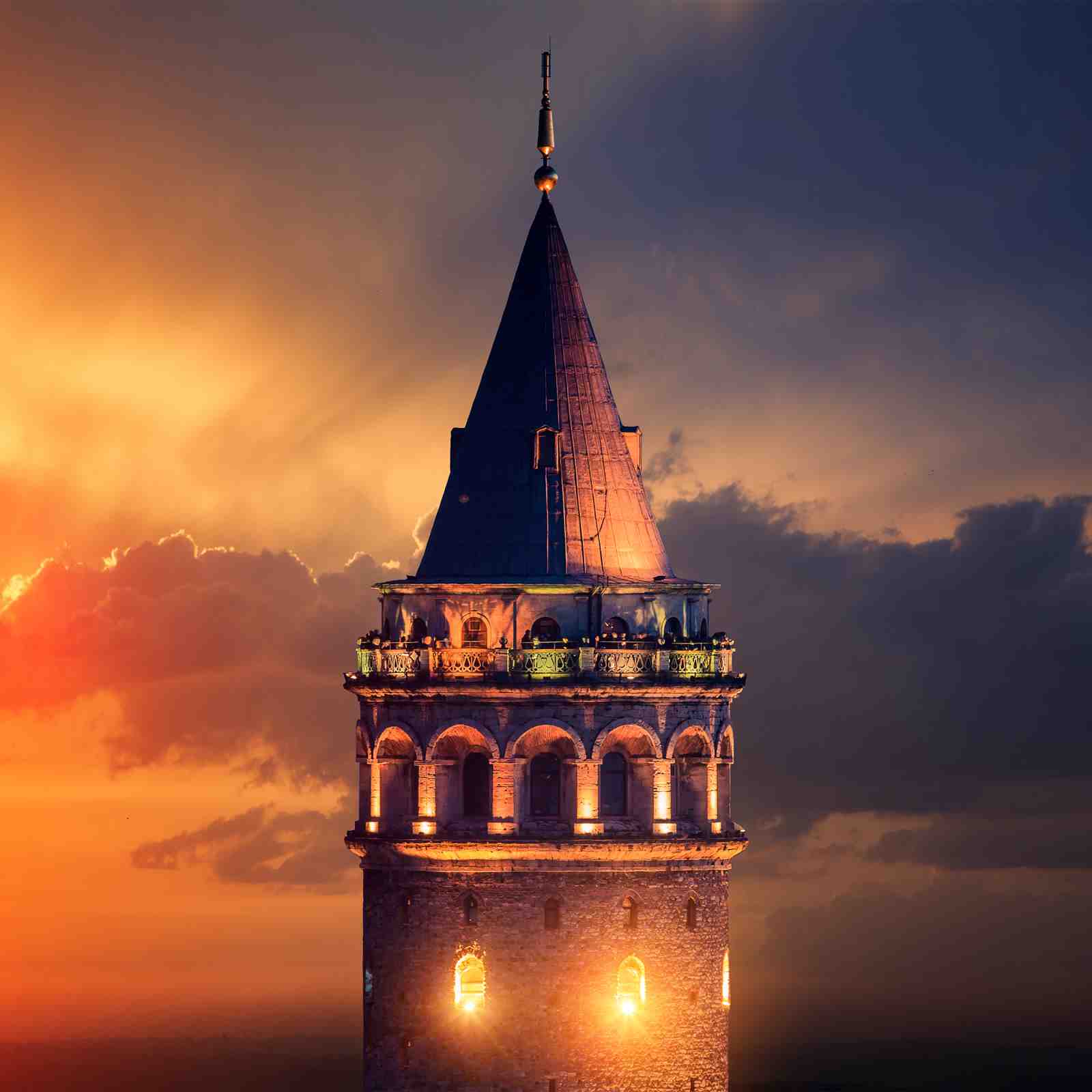 Galata Tower Istanbul Sunset Wall Art