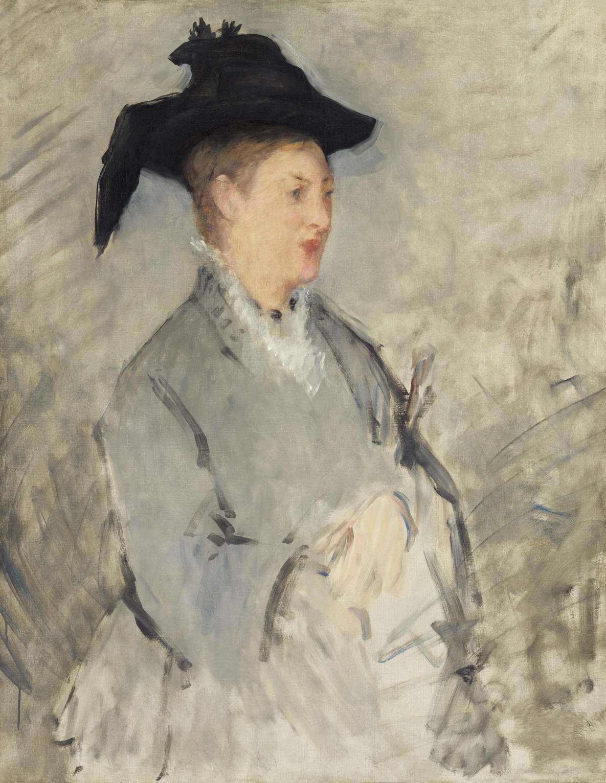 Elegant Lady with Black Hat Wall Art