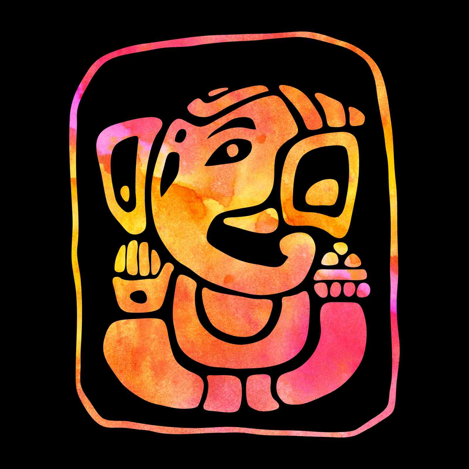Vibrant Ganesha Watercolor Splash Wall Art