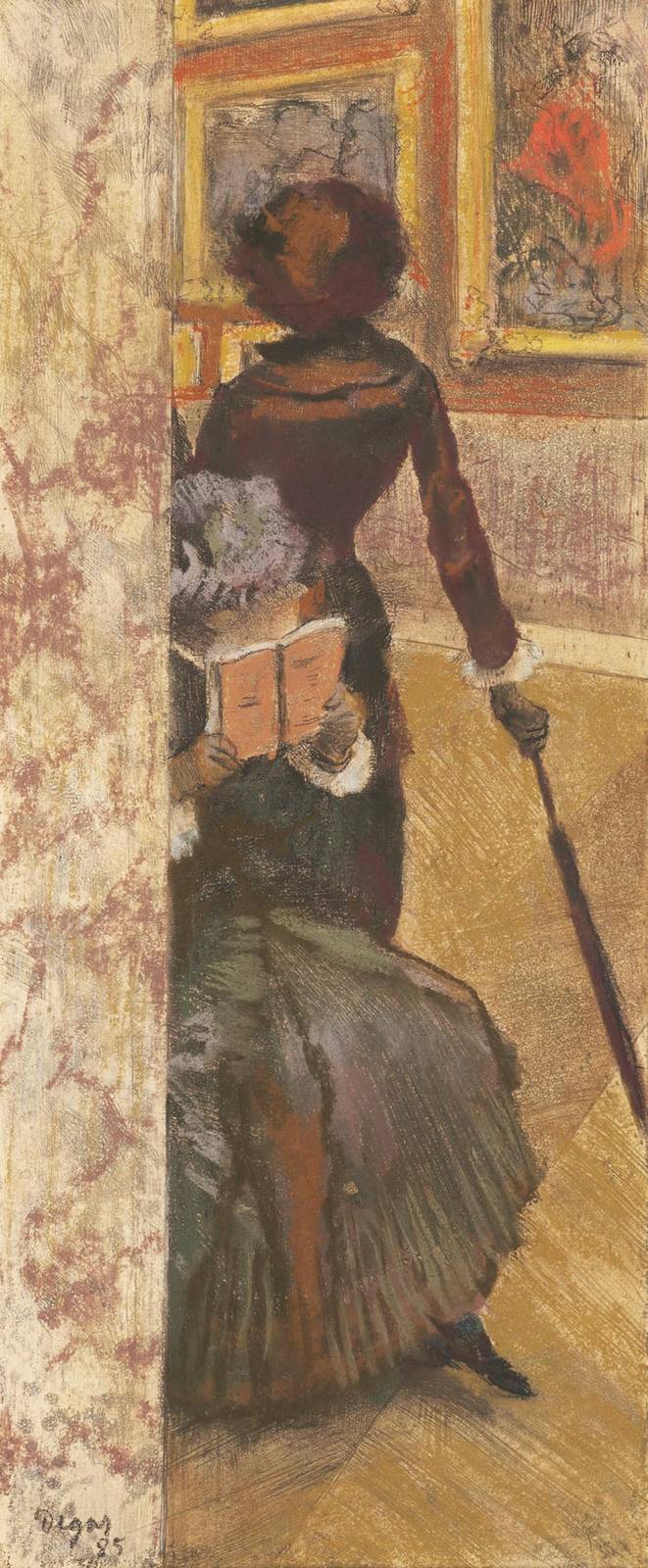 Elegant Woman Reading Pastel Wall Art