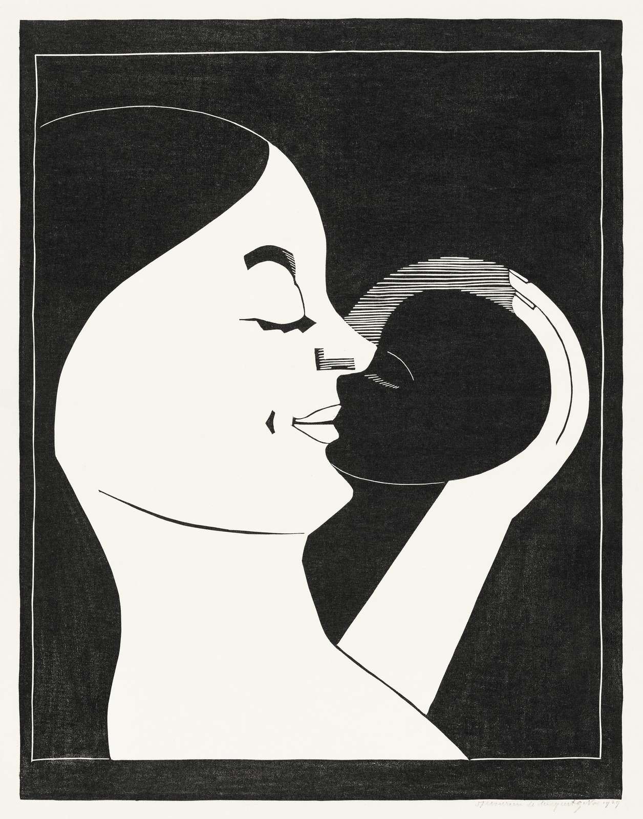 Art Deco Woman Black & White Wall Art