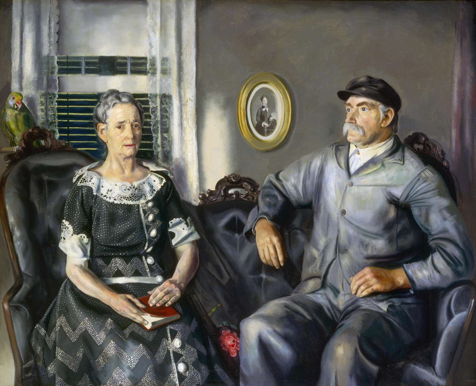 Vintage Couple with Parrot Wall Art