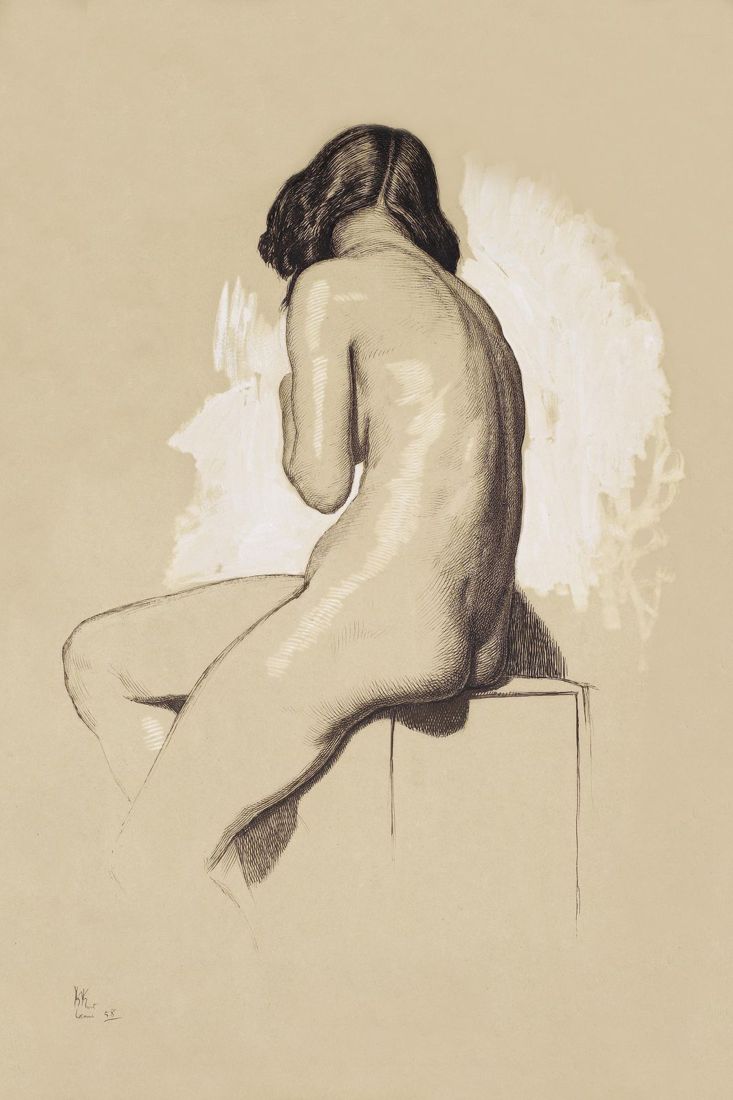 Figure Study Charcoal Sketch Wall Art