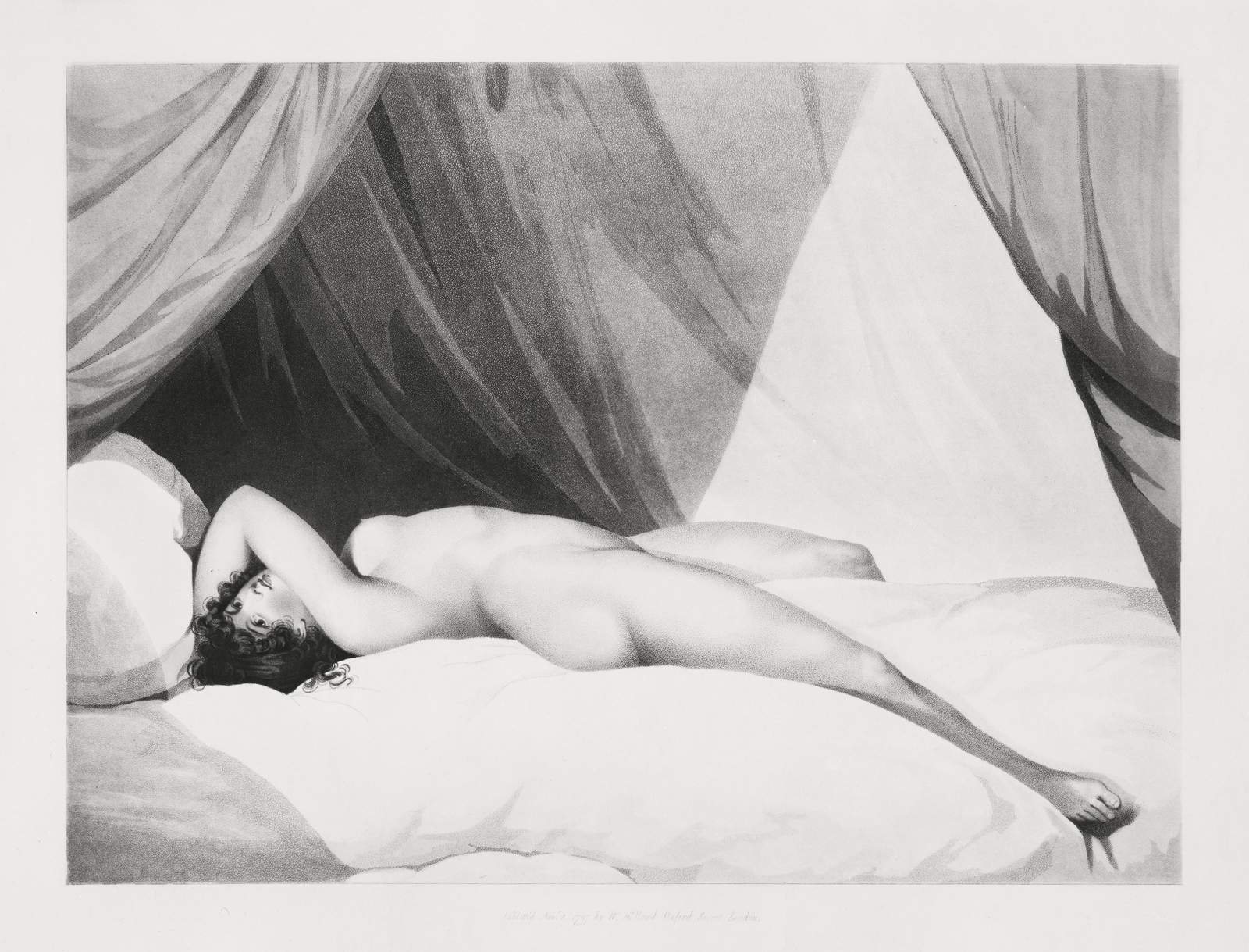 Elegant Nude Woman Sleeping Classic Art Wall Art