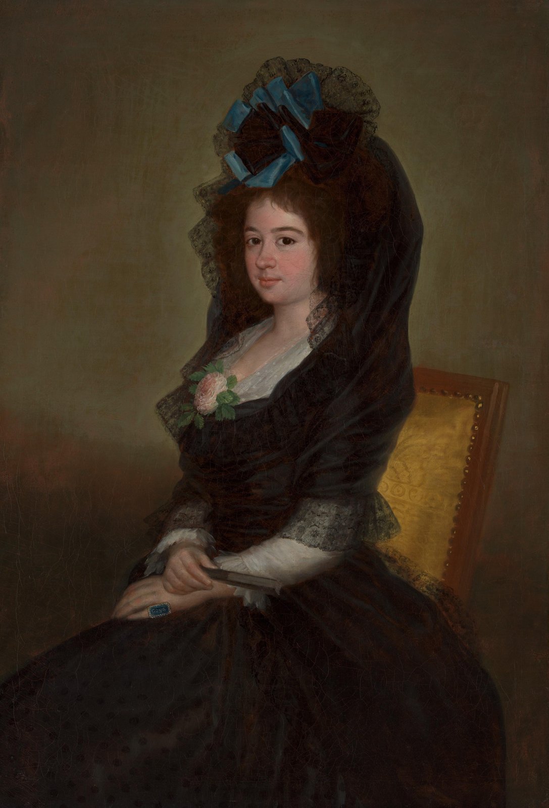 Goya Portrait Woman Elegant Black Dress Wall Art