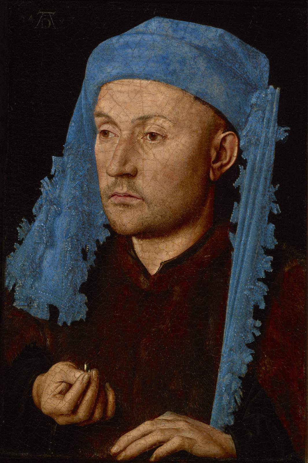 Renaissance Man Blue Turban Portrait Wall Art