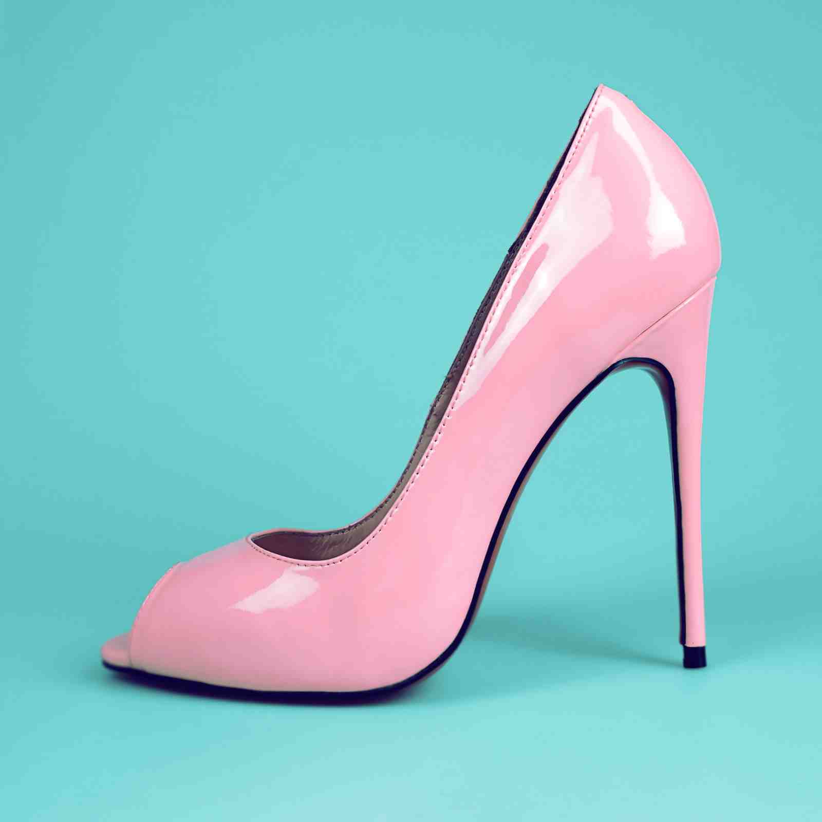 Chic Pink Peep-Toe High Heel Wall Art