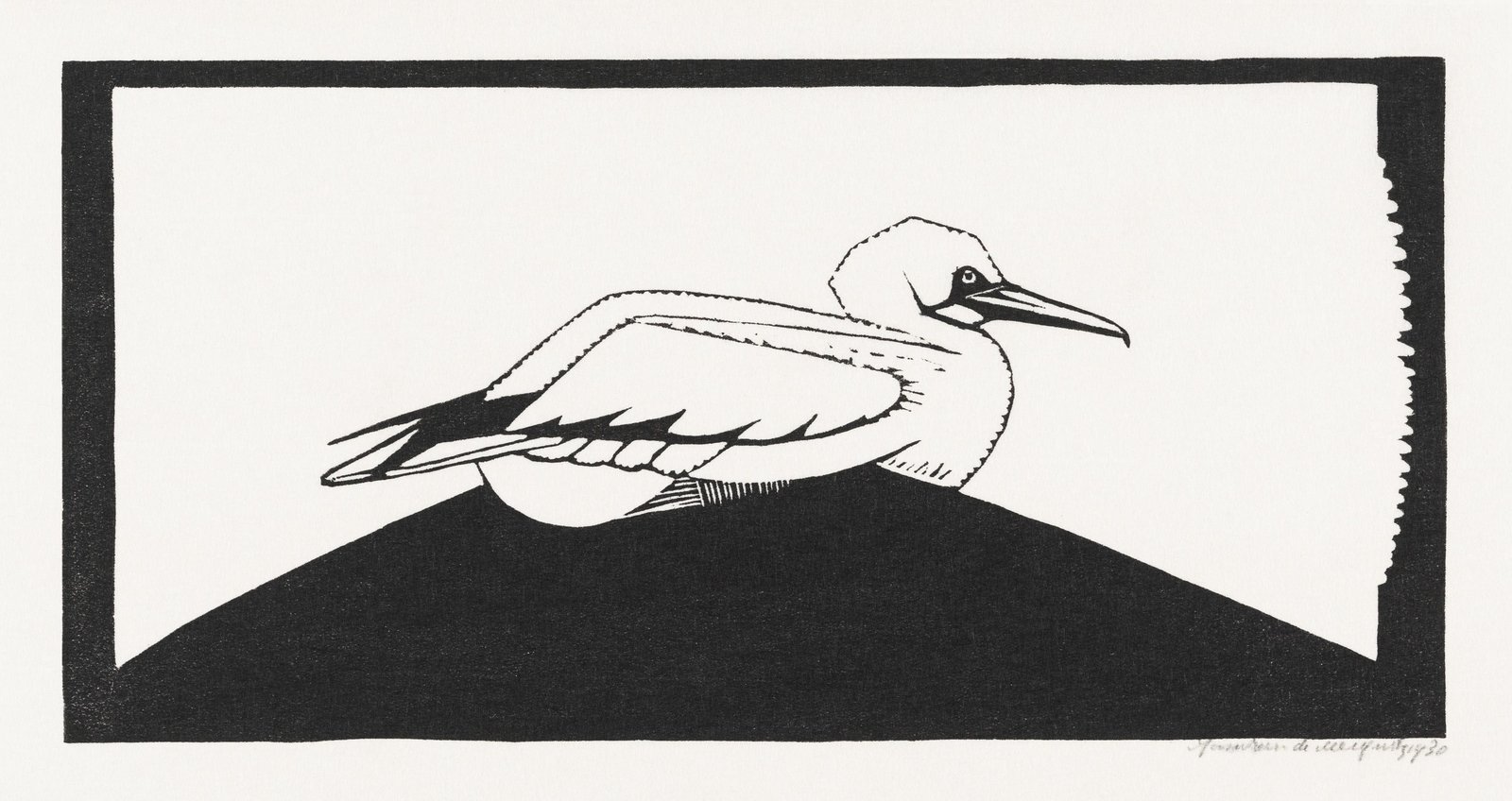 Minimalist Bird on Hill Wall Art