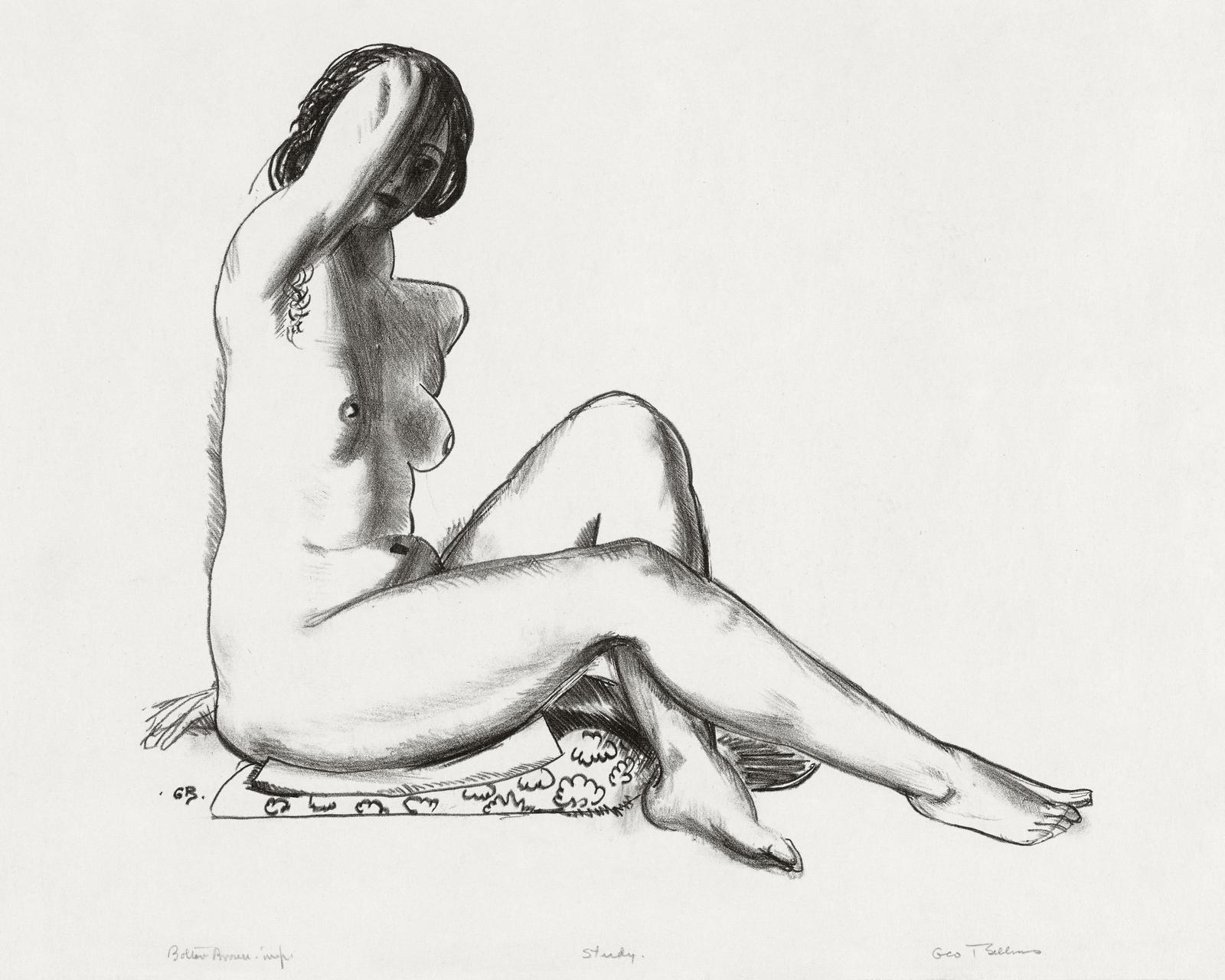 Classic Nude Study Charcoal Sketch Wall Art