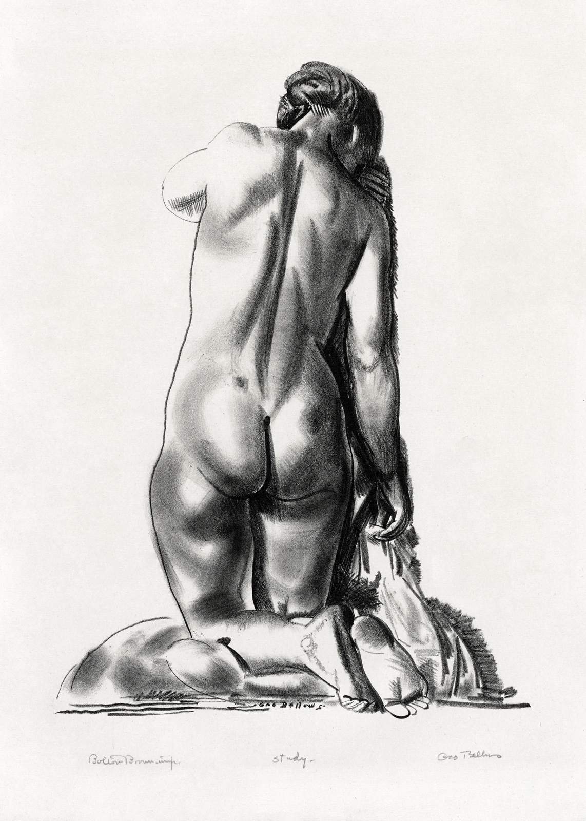 Artistic Nude Charcoal Study Wall Art