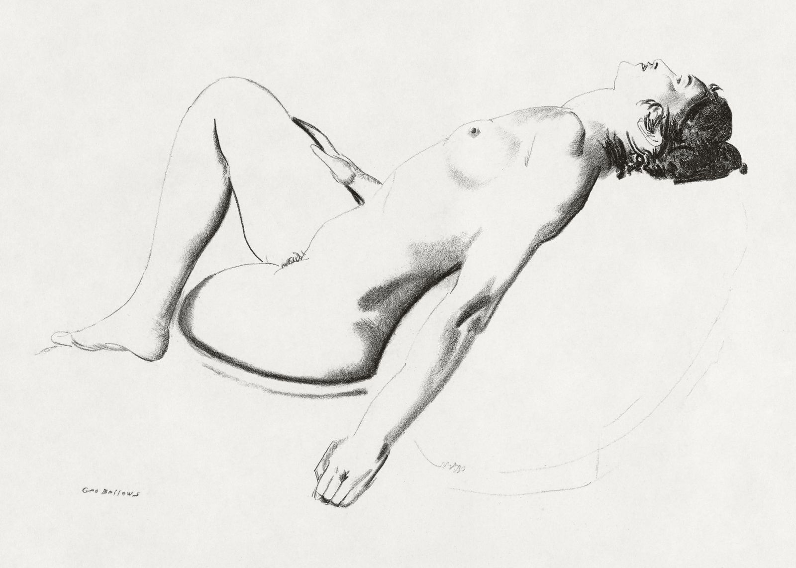 Elegant Nude Charcoal Sketch Wall Art