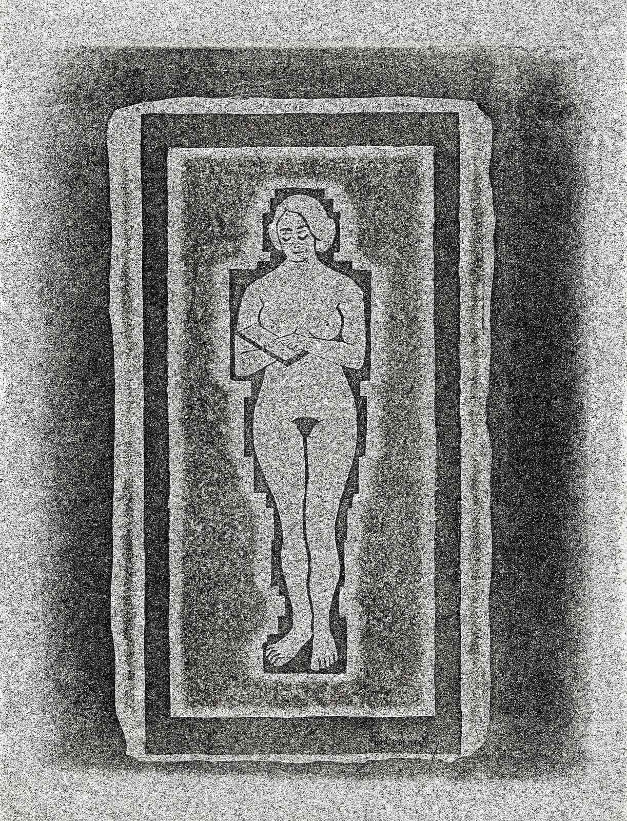 Figurative Nude Woman Serene Pose Wall Art
