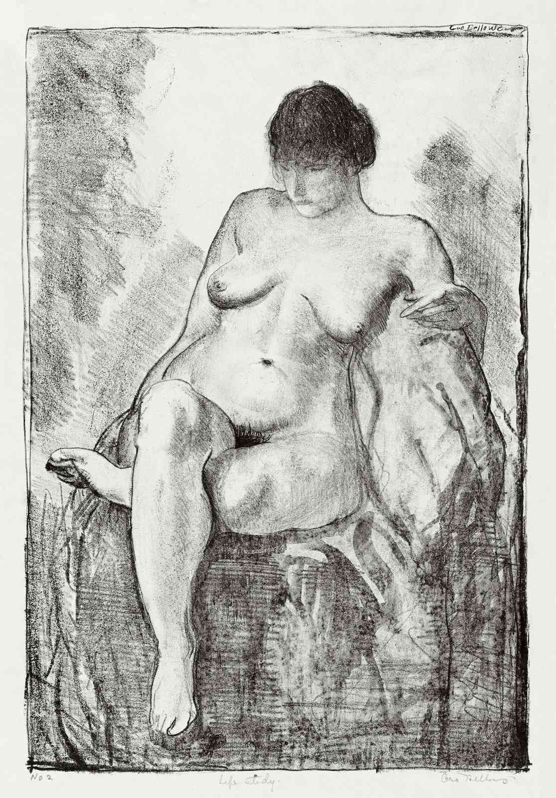 Elegant Nude Figure Sketch Wall Art