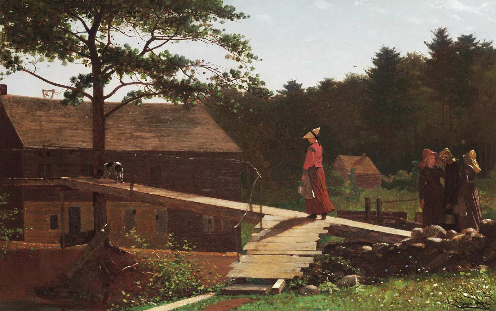 Pastoral Village Scene Wall Art