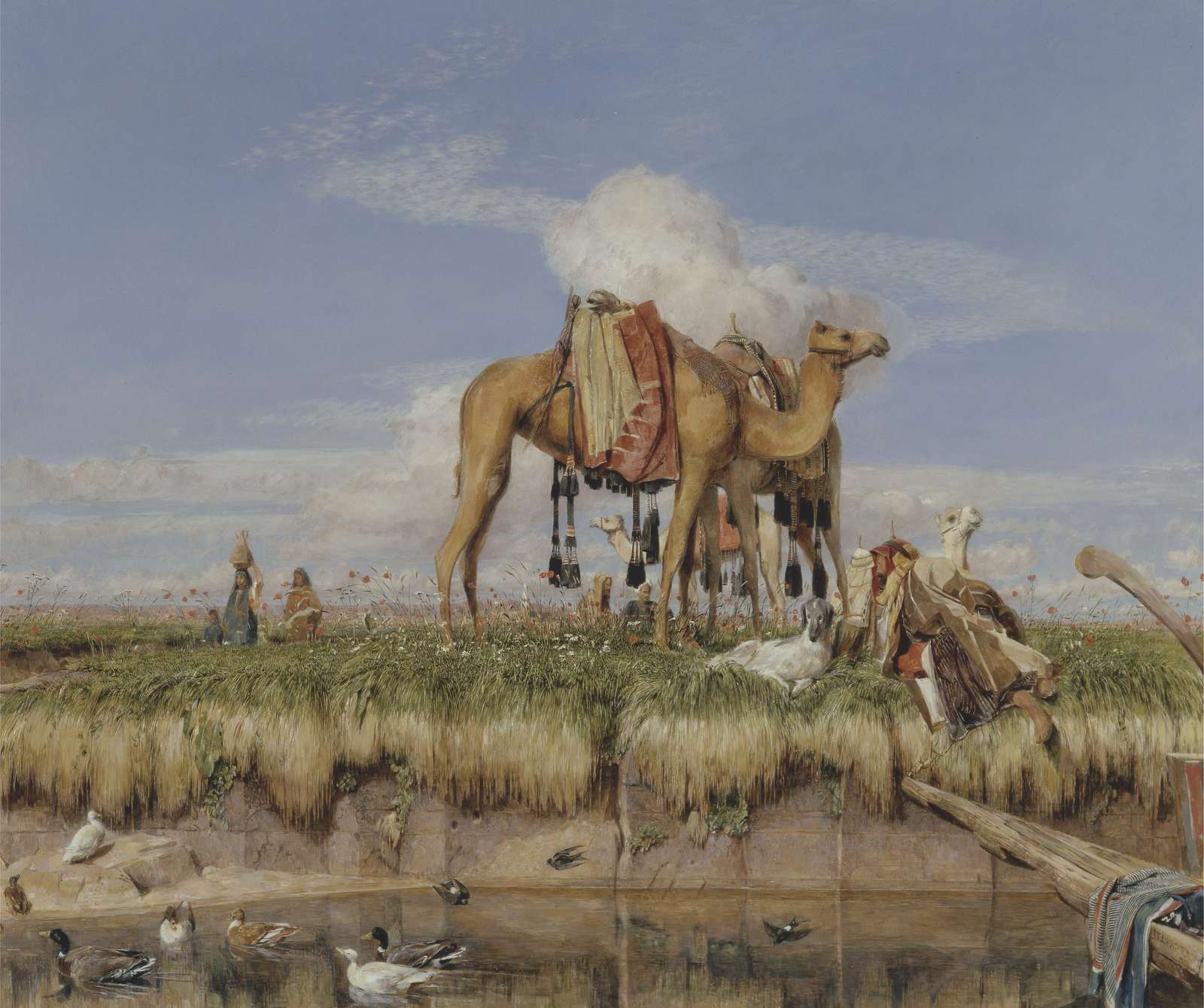 Exotic Desert Camel Scene Wall Art