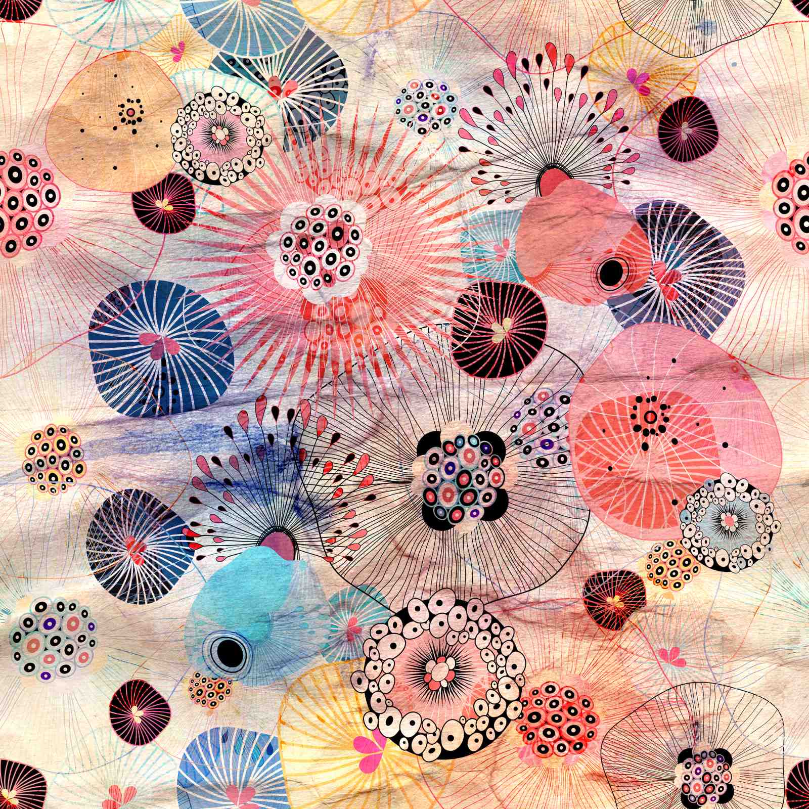 Whimsical Floral Burst Wall Art
