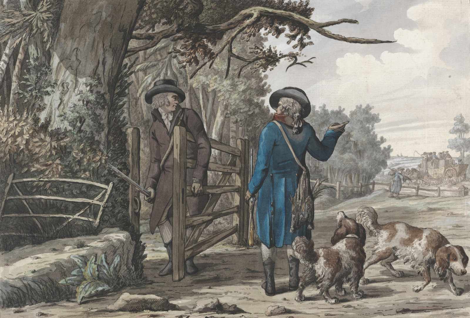 Vintage Countryside Hunting Scene Wall Art