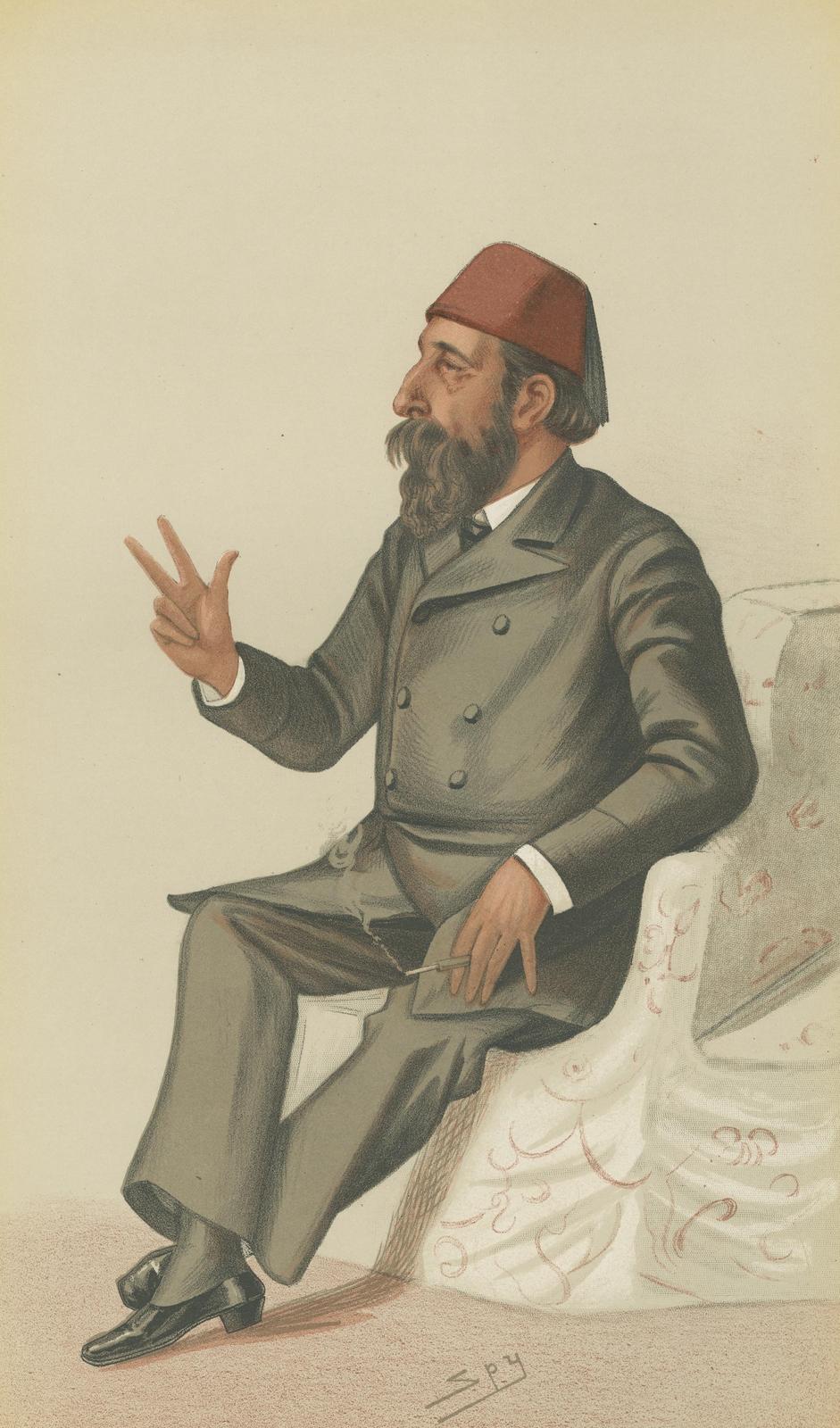 Distinguished Gentleman Red Fez Portrait Wall Art