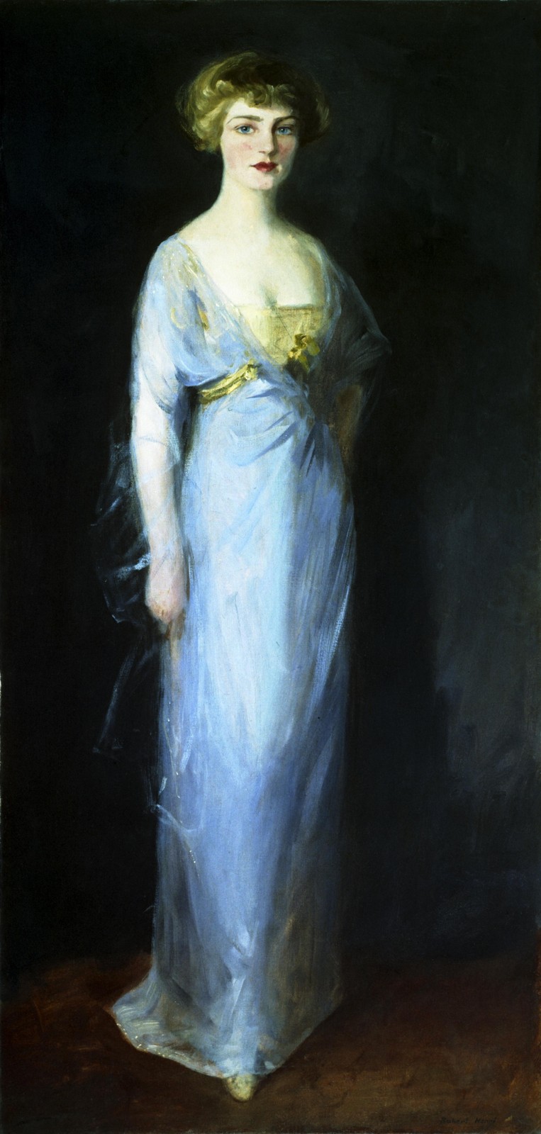 Elegant Blue Dress Portrait Wall Art