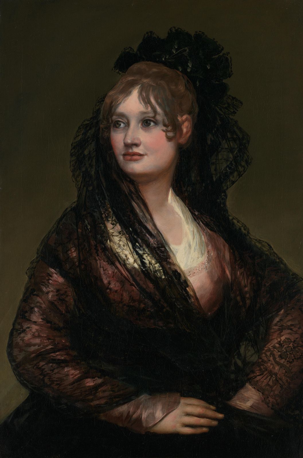 Elegant Lady with Black Mantilla Wall Art