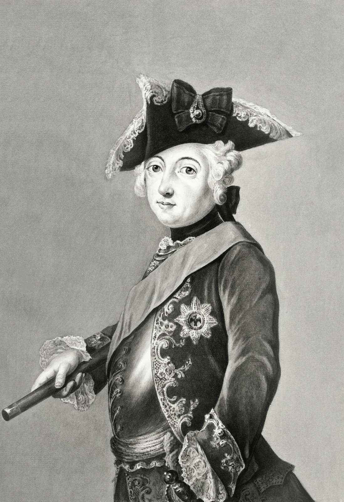 Regal Portrait Charcoal King Historical Wall Art