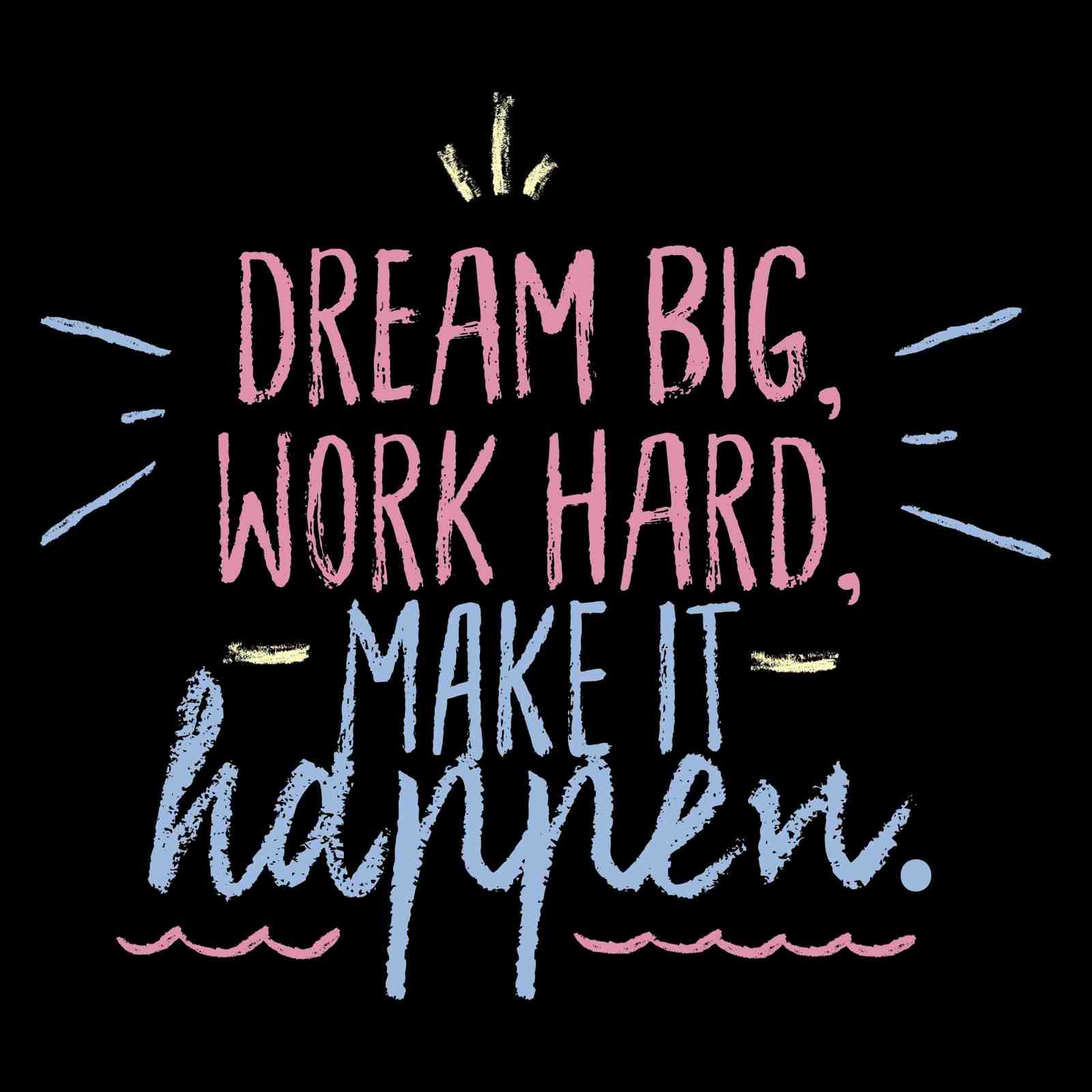 Dream Big Work Hard Motivational Wall Art