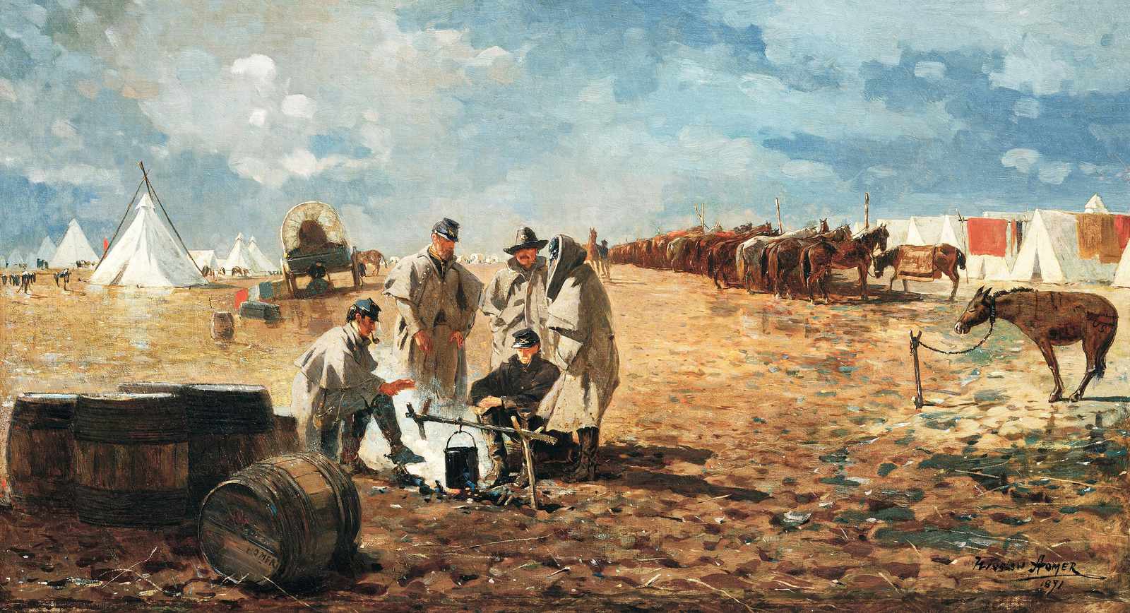Civil War Camp Scene Winslow Homer Wall Art