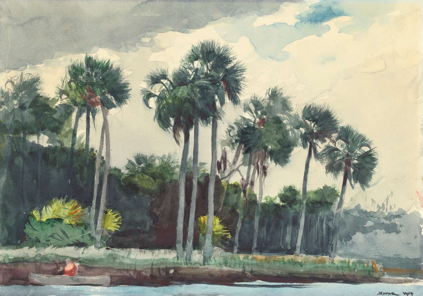 Serene Palm Trees & Kayaker Wall Art