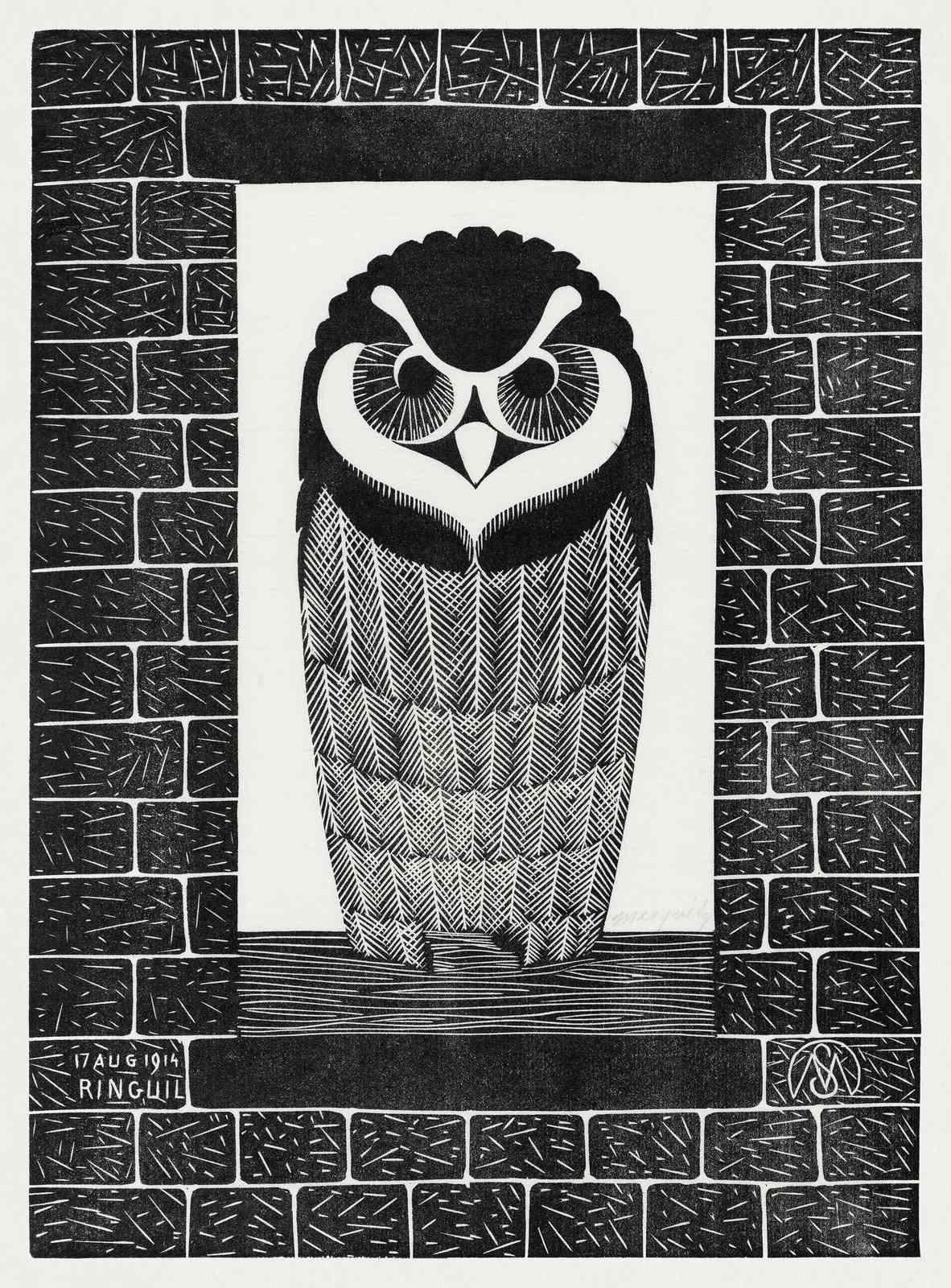 Vintage Owl Wall Art Wall Art | Nocturnal Elegance