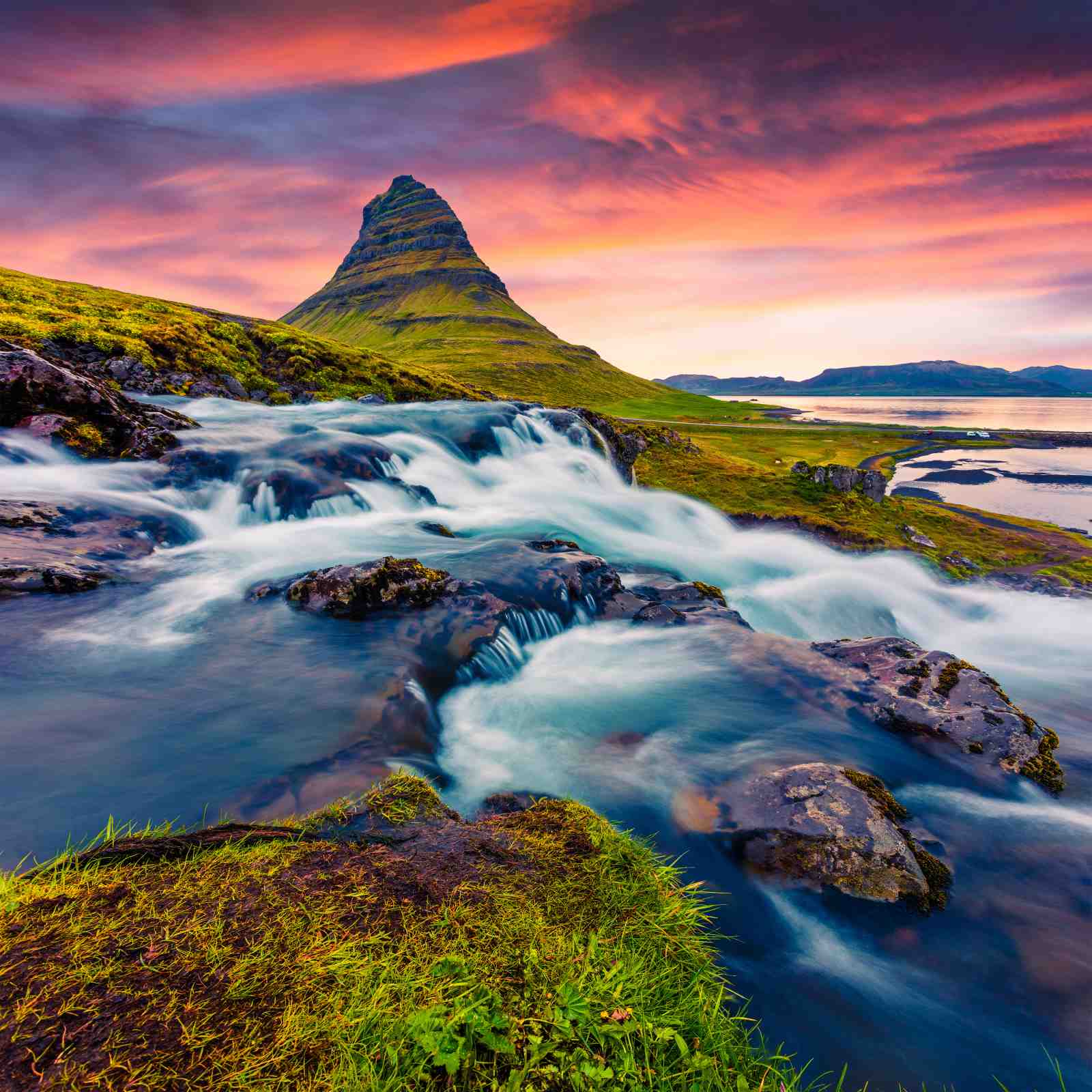 Icelandic Waterfall & Mountain Wall Art