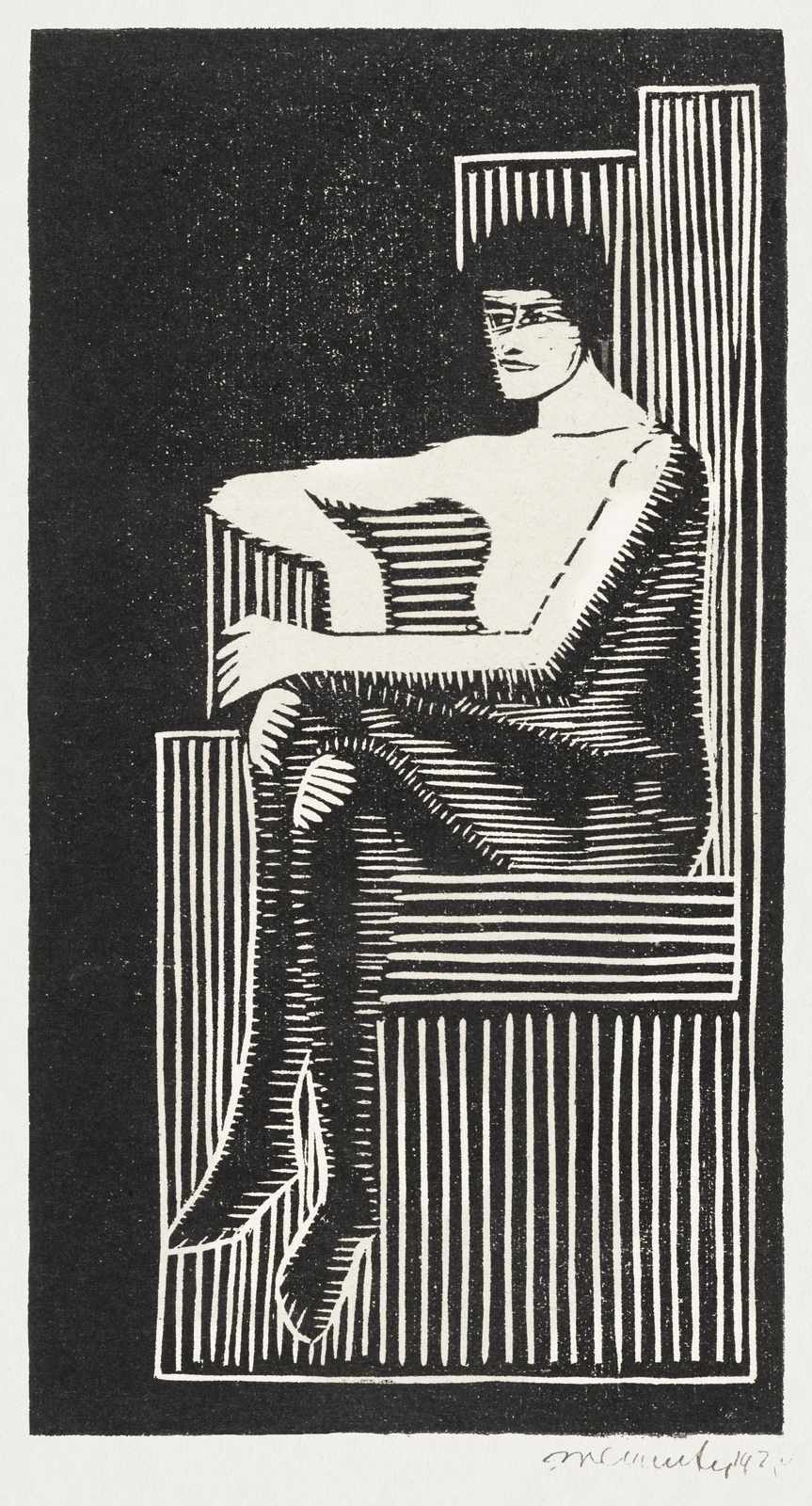 Striking Figure Study Black & White Wall Art