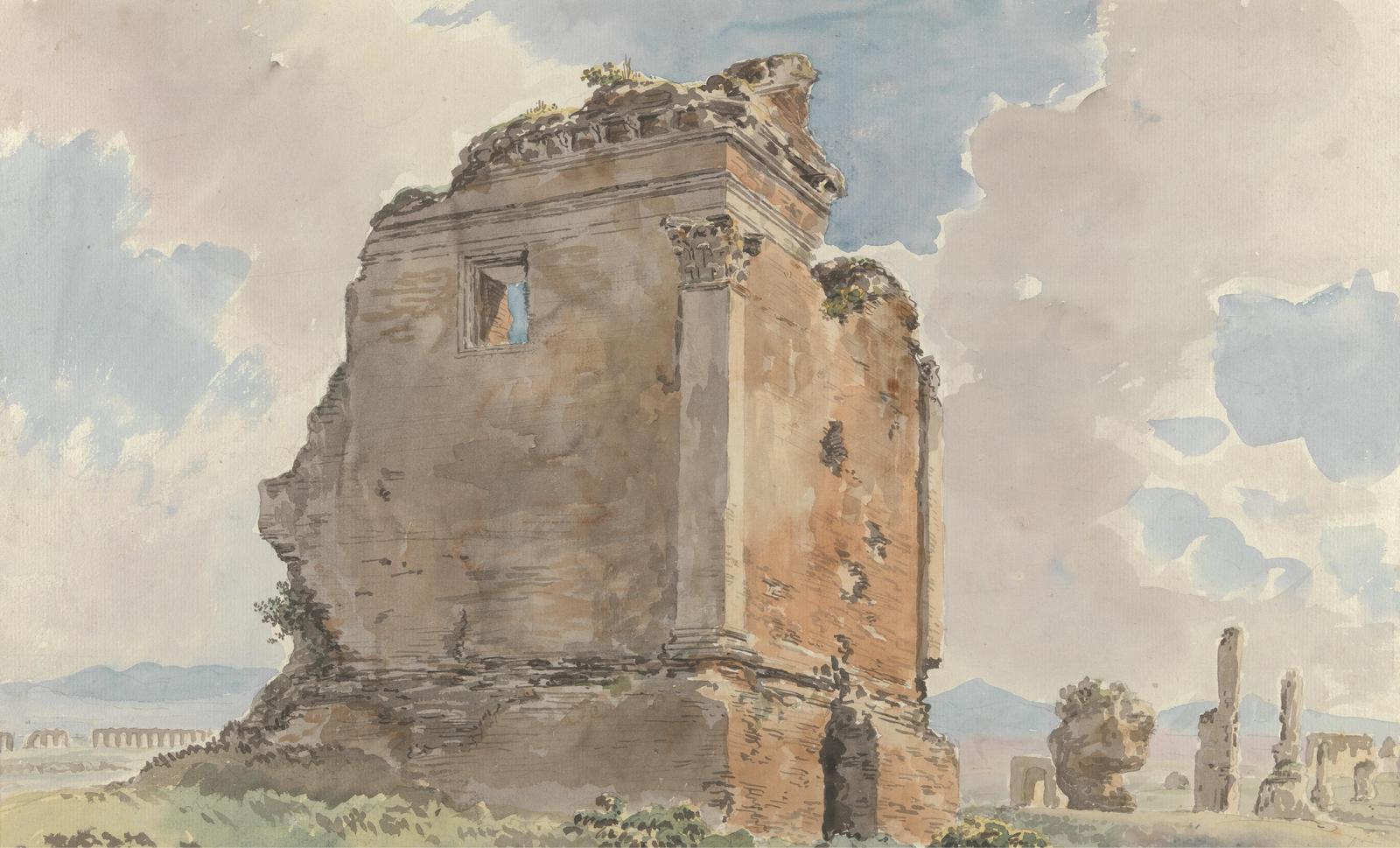 Ancient Roman Ruins Watercolor Wall Art