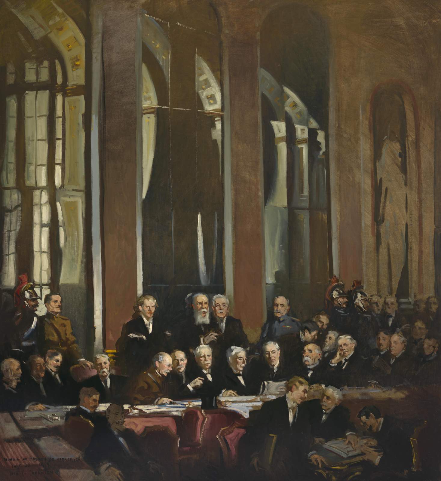 Historic Treaty Signing Oil Painting Wall Art