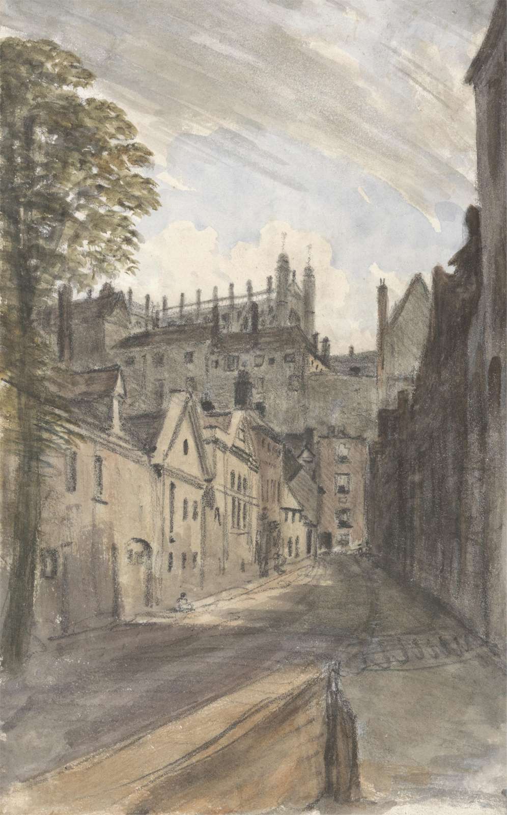 Historic Streetscape Watercolor Wall Art