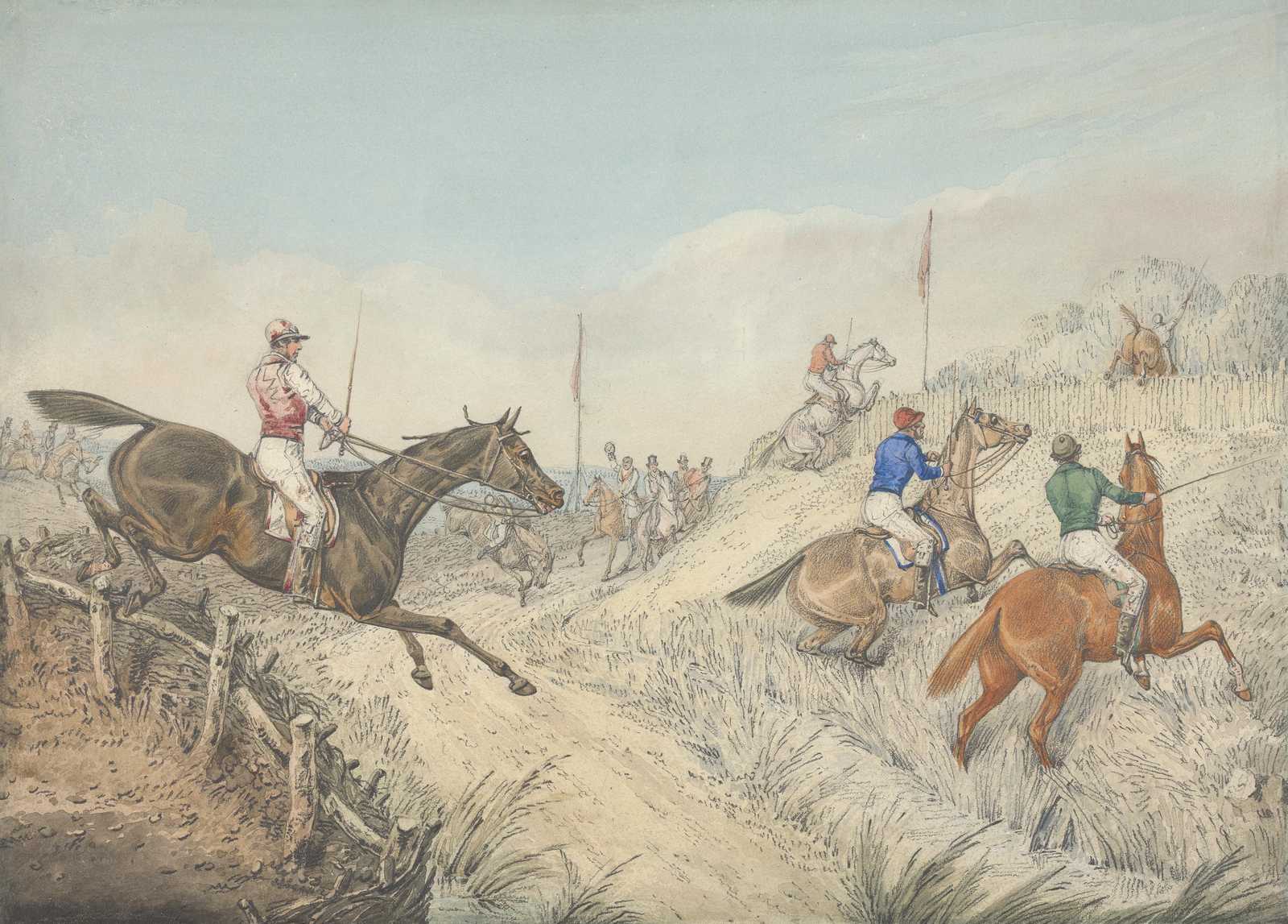 Horse Racing Action Jump Wall Art