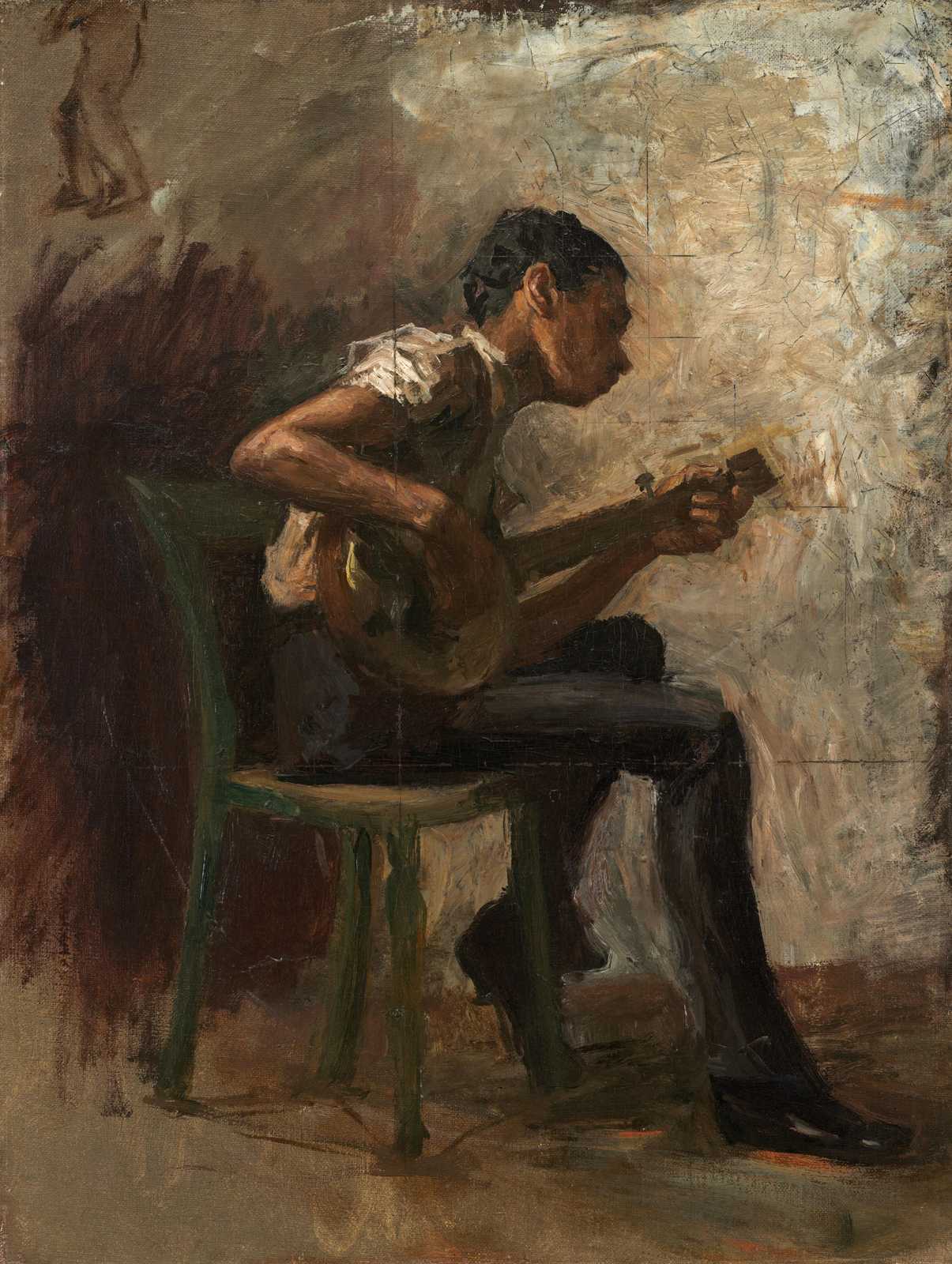Man Playing Banjo Art Wall Art
