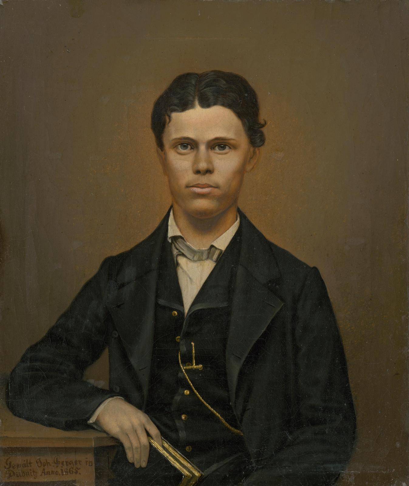 Vintage Portrait Young Man 1865 Wall Art
