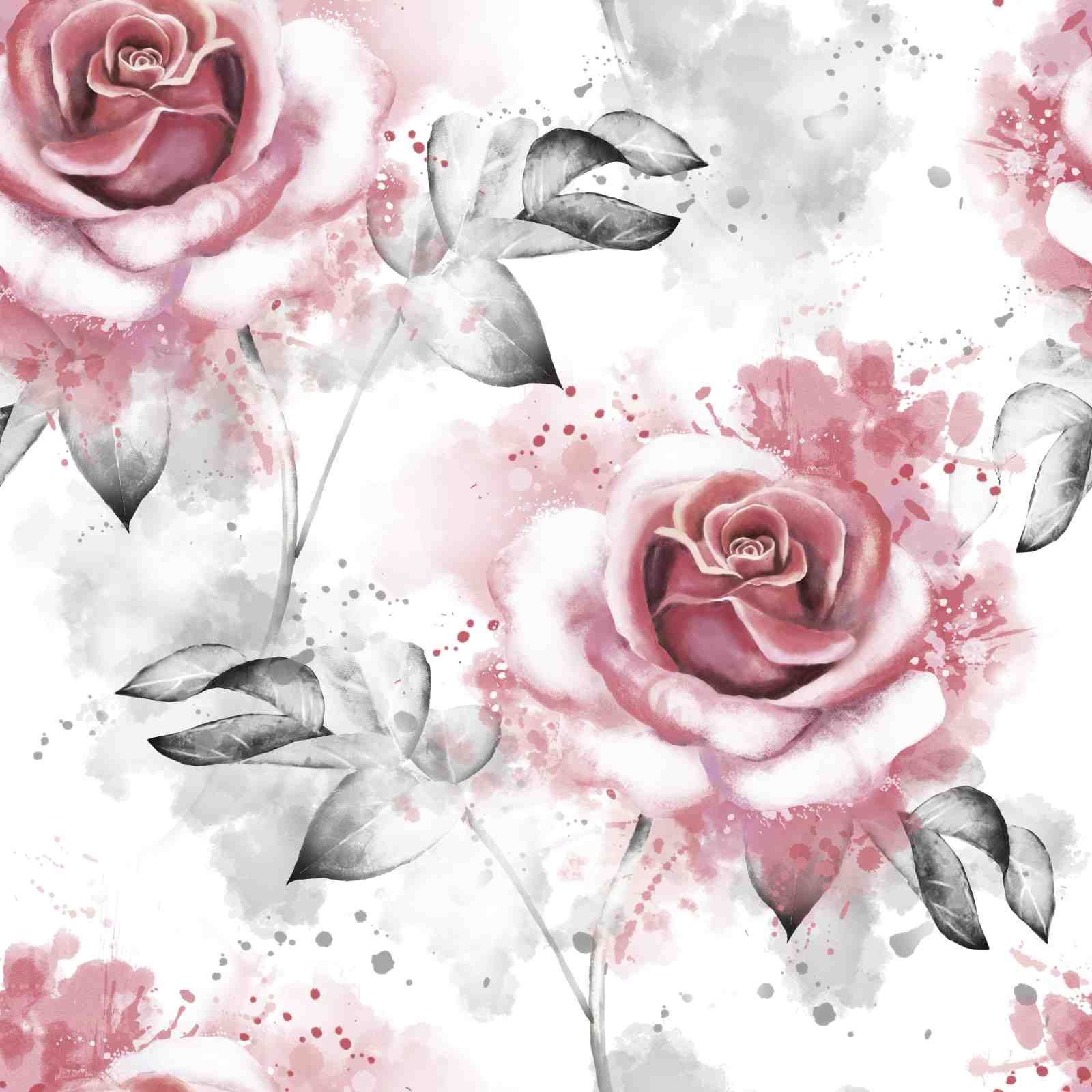 Elegant Pink Rose Watercolor Wall Art