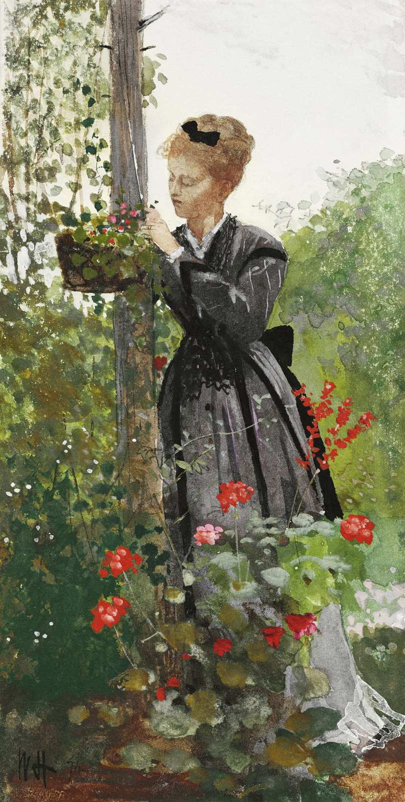 Vintage Garden Serenity Woman Wall Art