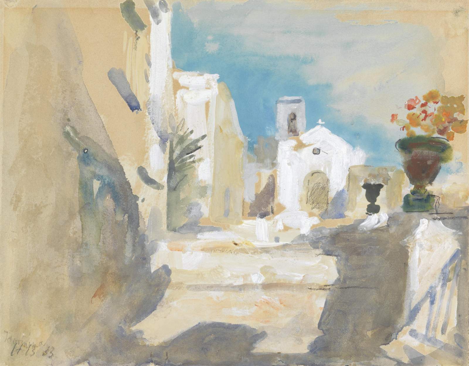 Mediterranean Village Scene Wall Art